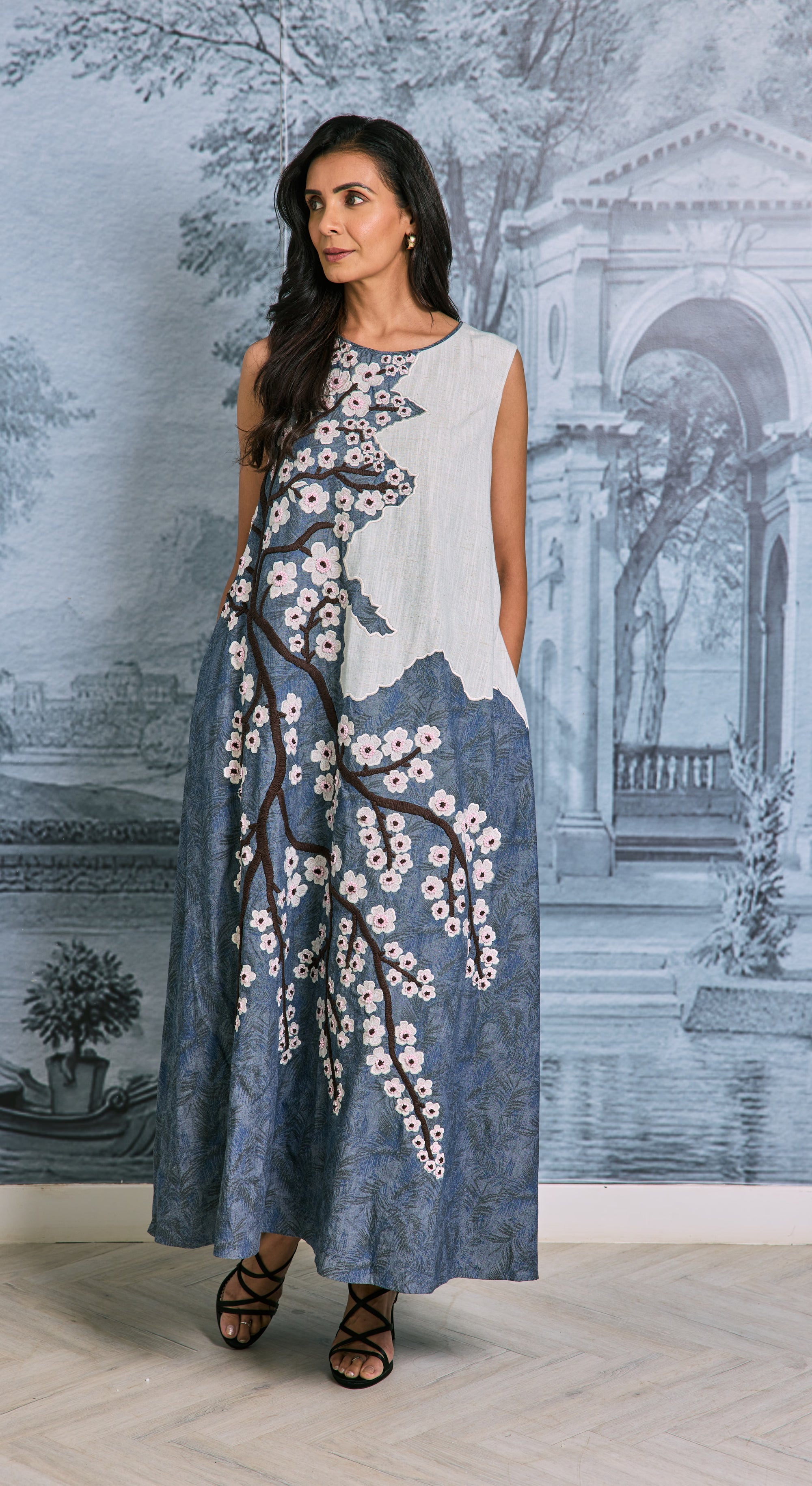 Sakura Mountain Sleeveless Dress
