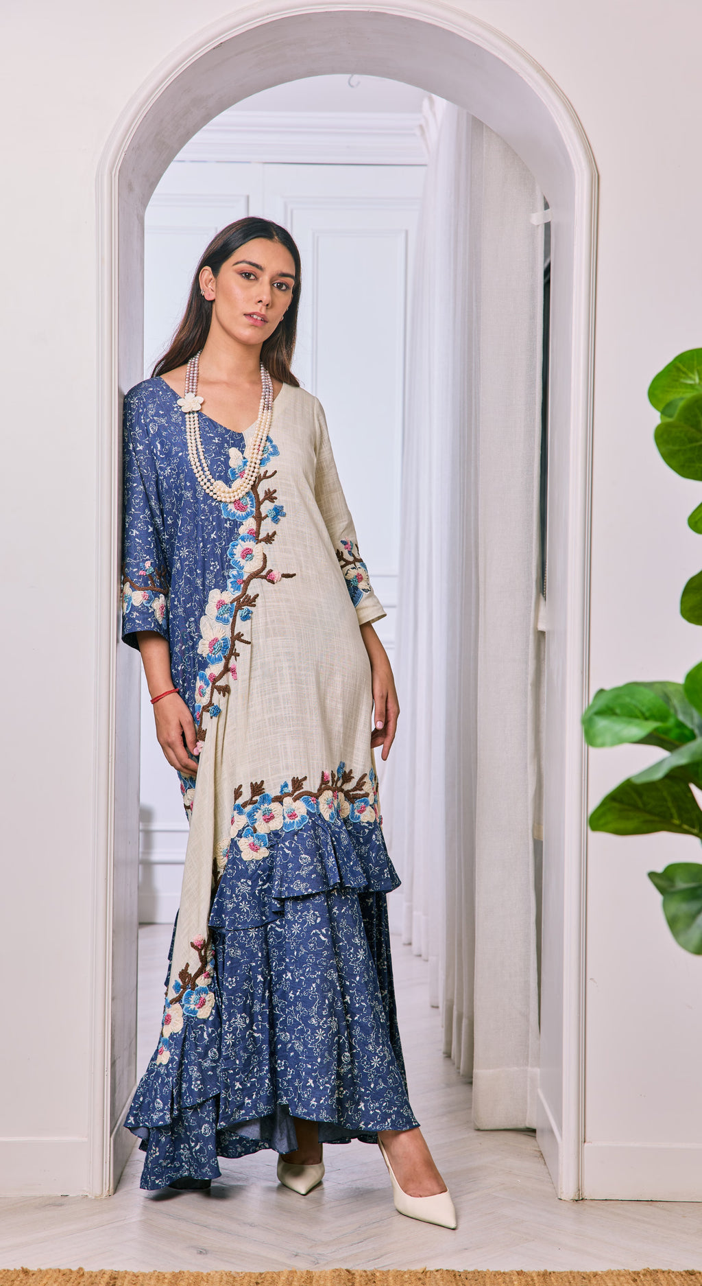 Serene Blossom Asymmetric Dress