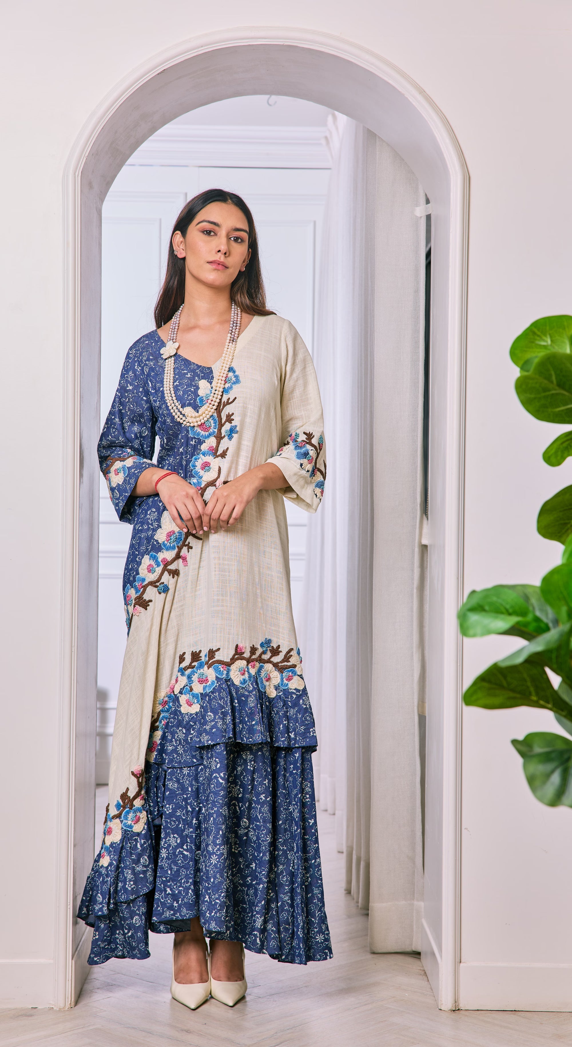 Serene Blossom Asymmetric Dress