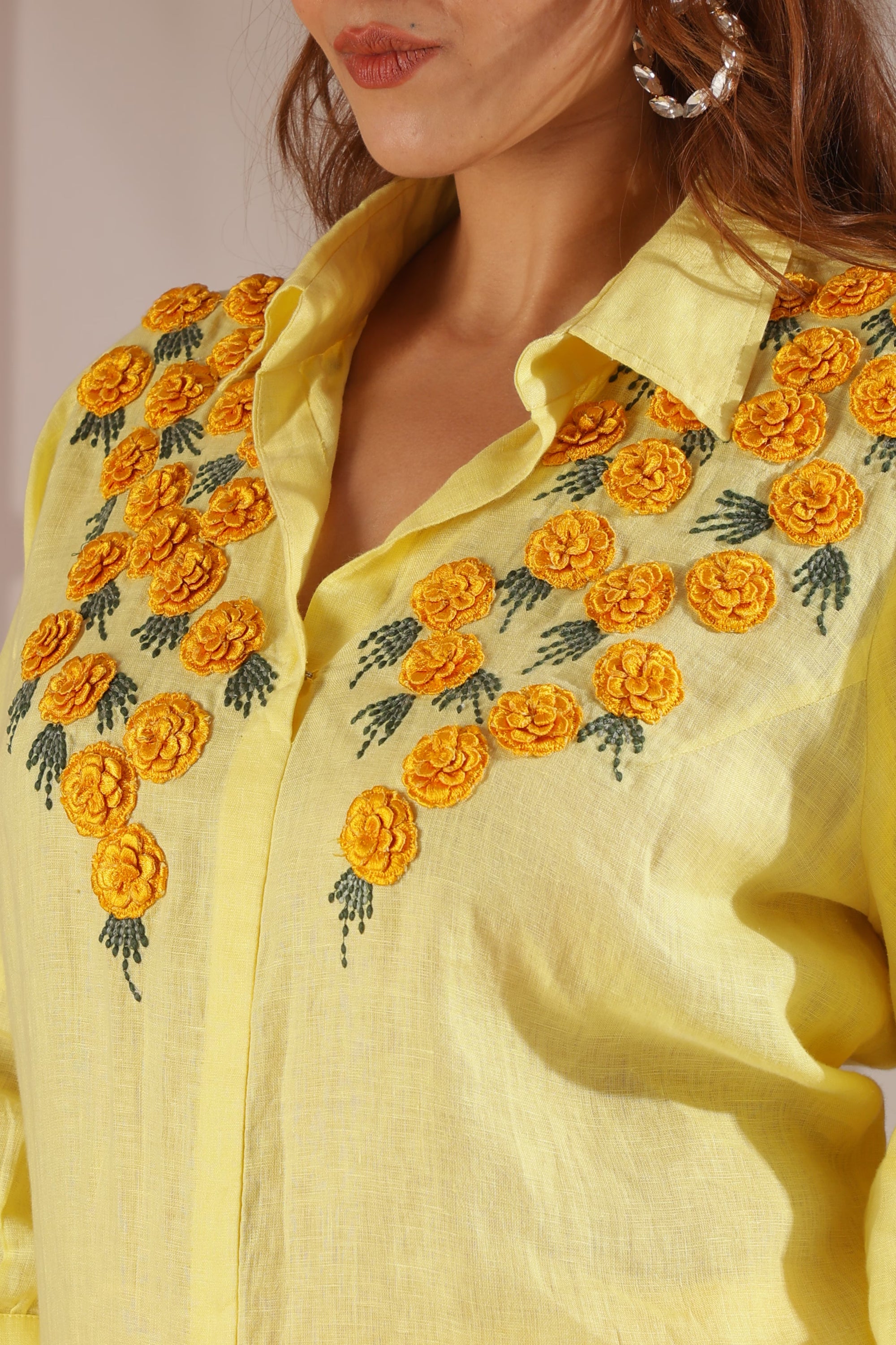Marigold Meadow Embroidered Dhoti Set
