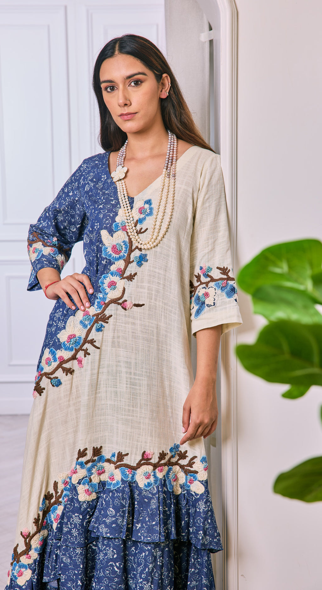 Serene Blossom Asymmetric Dress