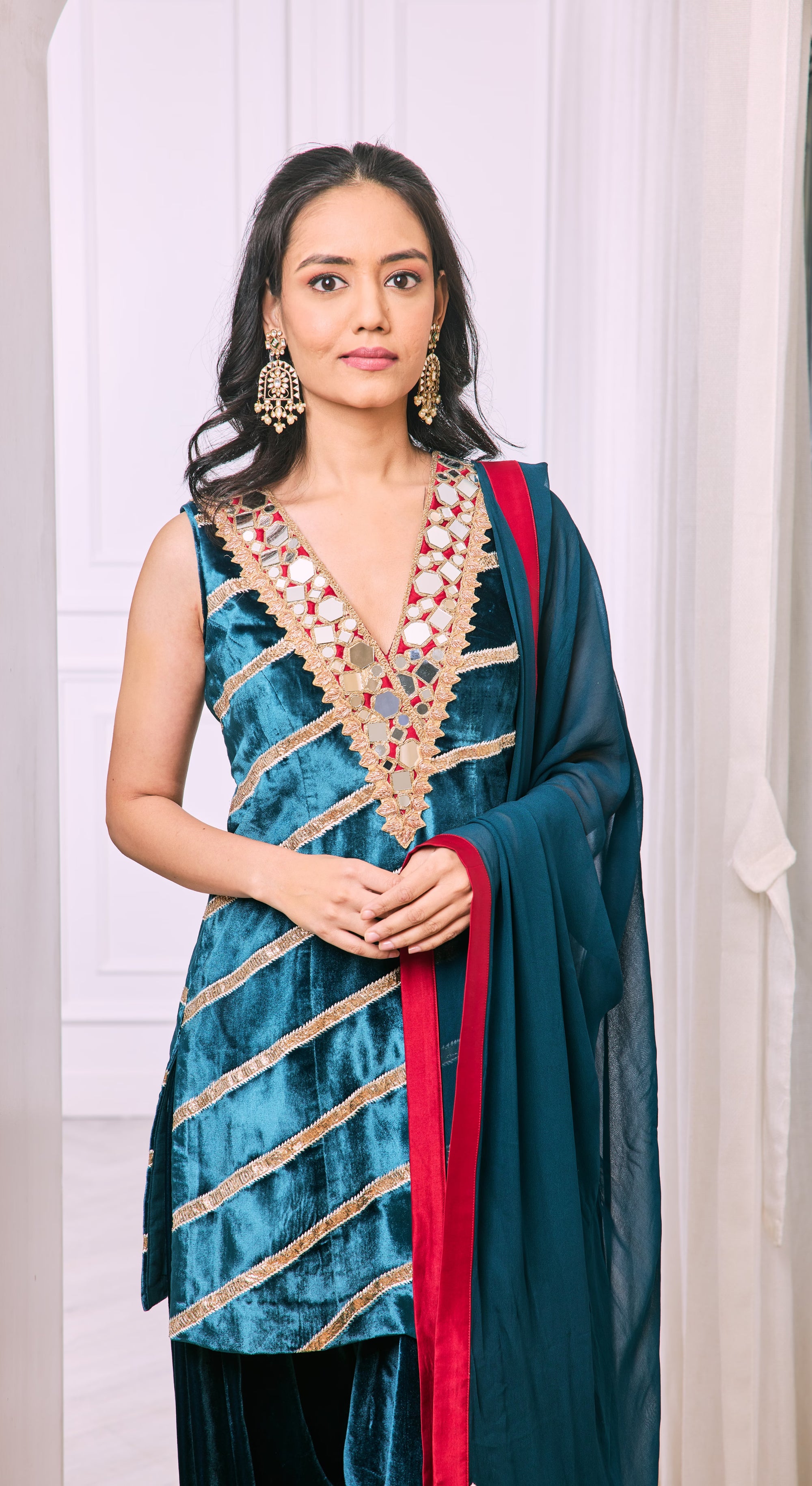Velvet Azure Angrakha Set