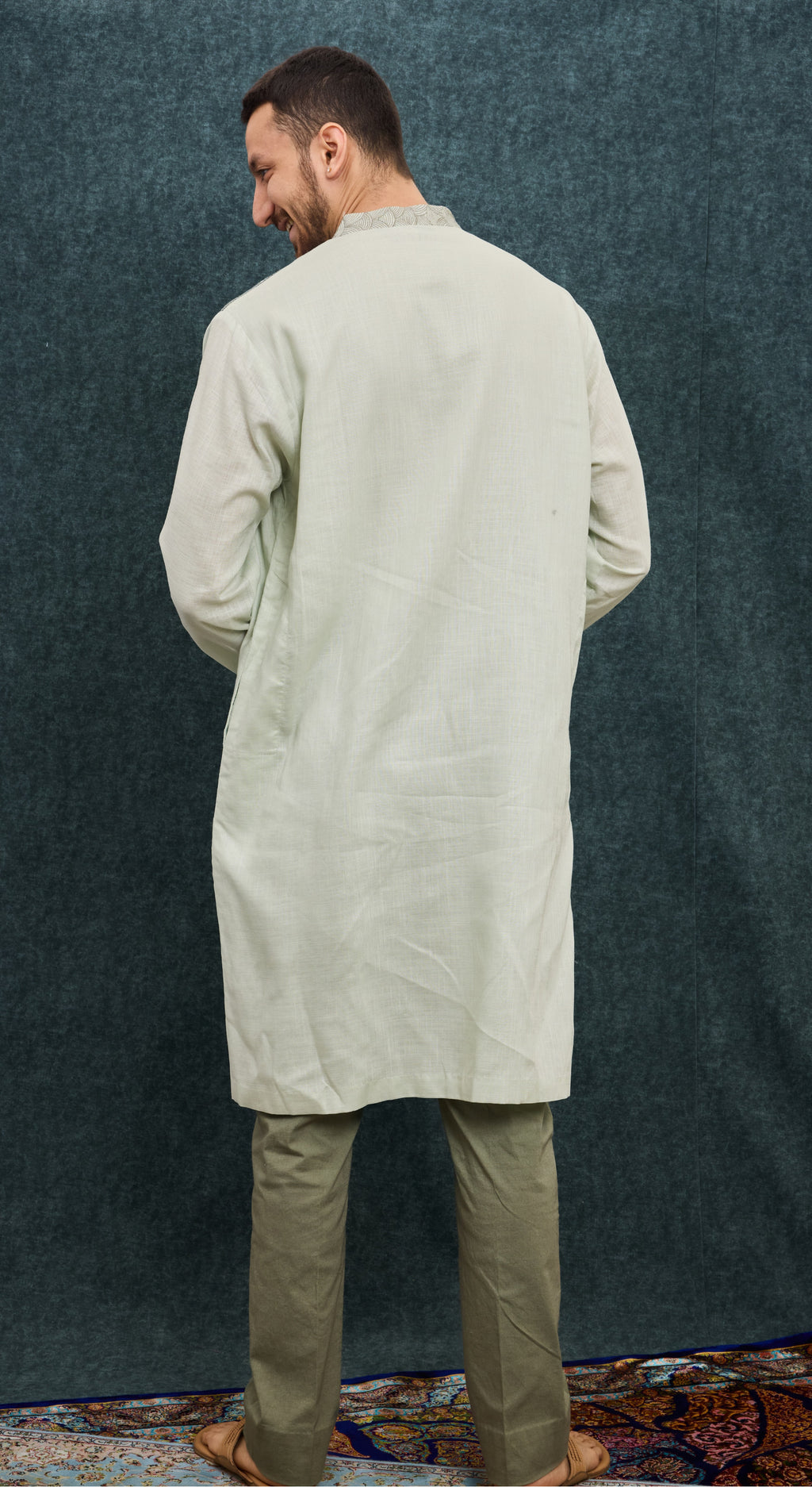 Ivory Sage Embroidered Kurta Set