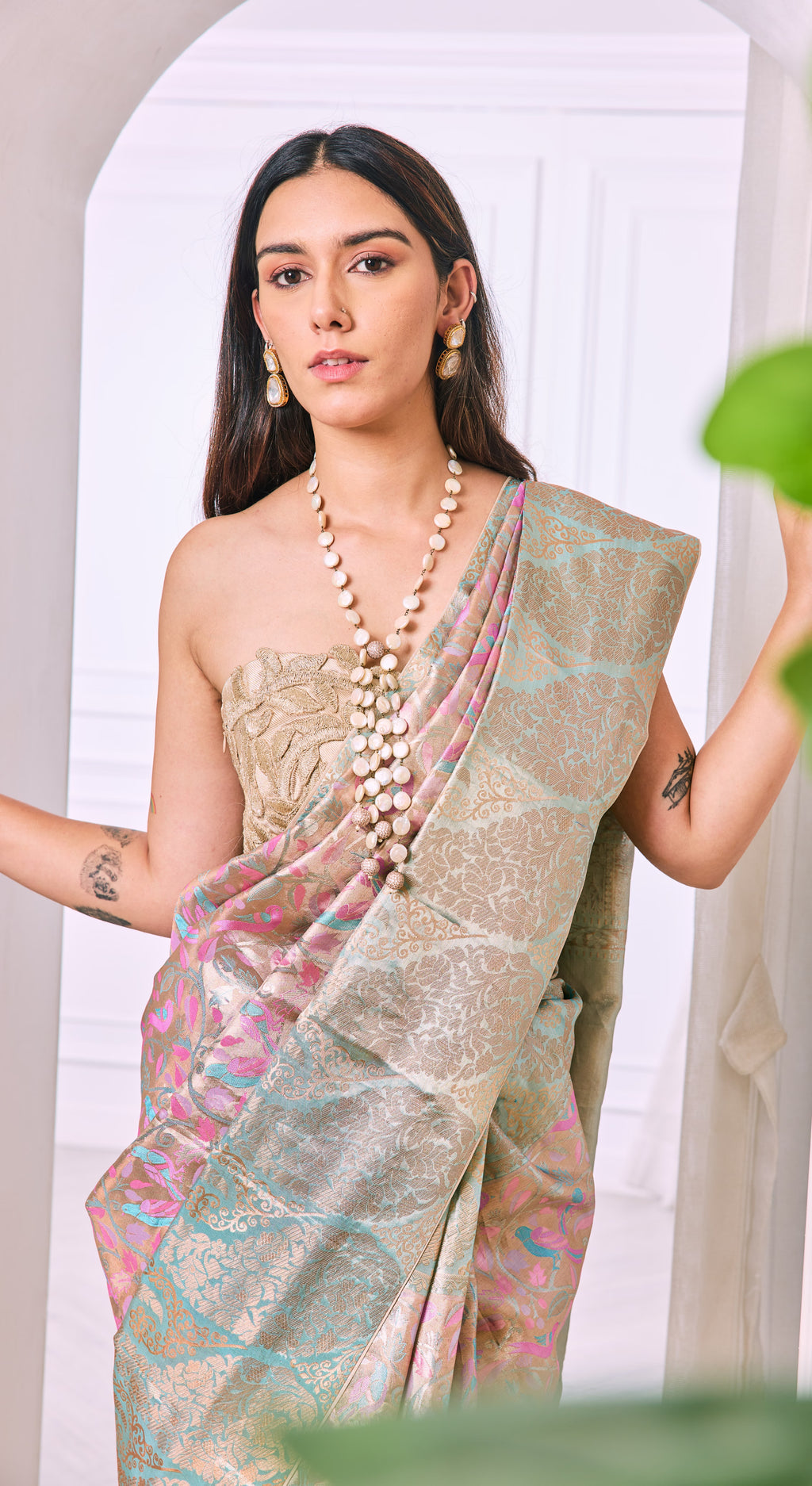 Iridescent Pastel Banarasi Saree