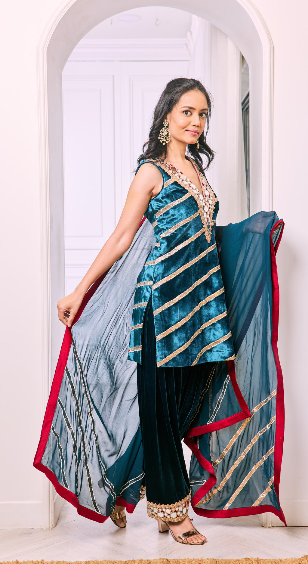 Velvet Azure Angrakha Set