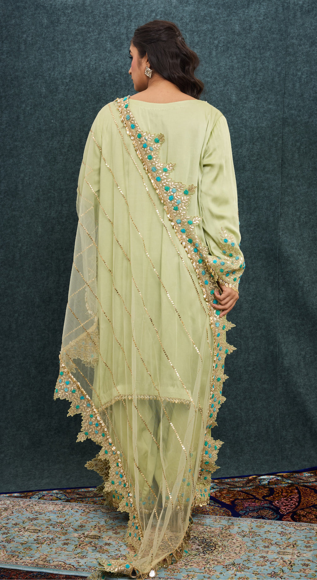 Pistachio Embroidered Kurta Set