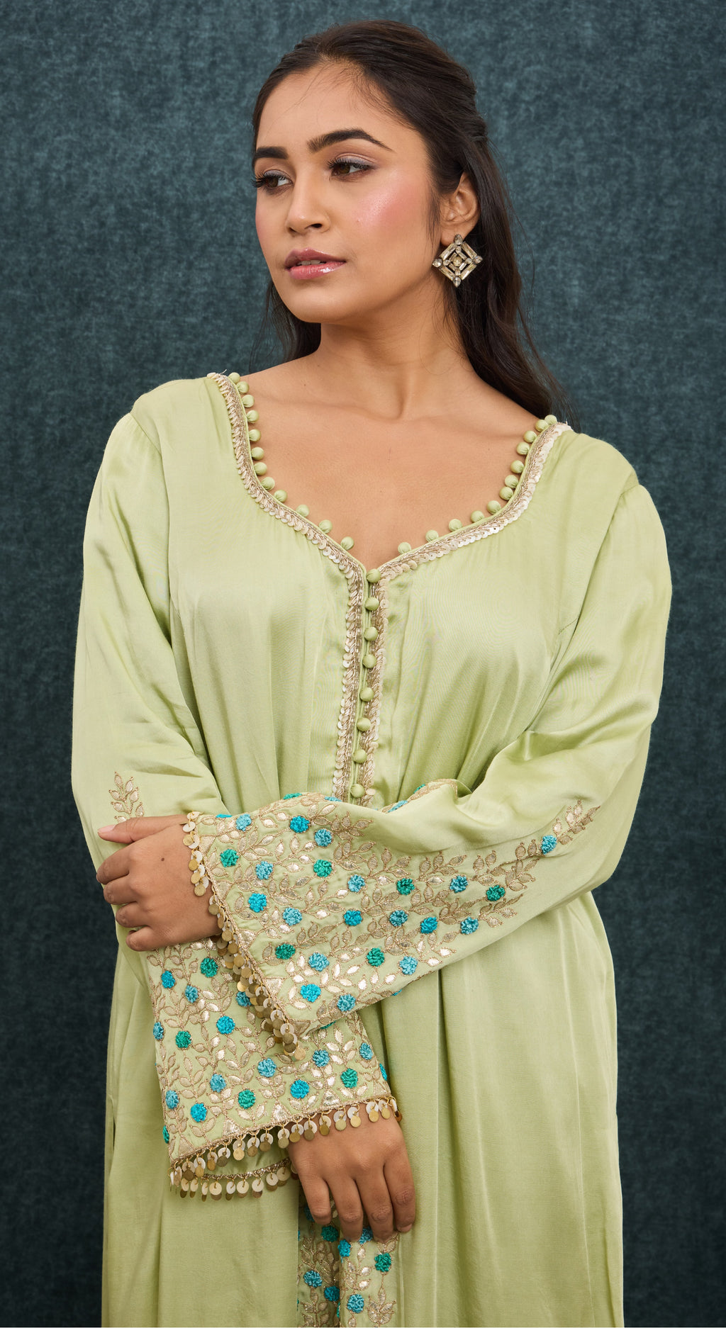 Pistachio Embroidered Kurta Set