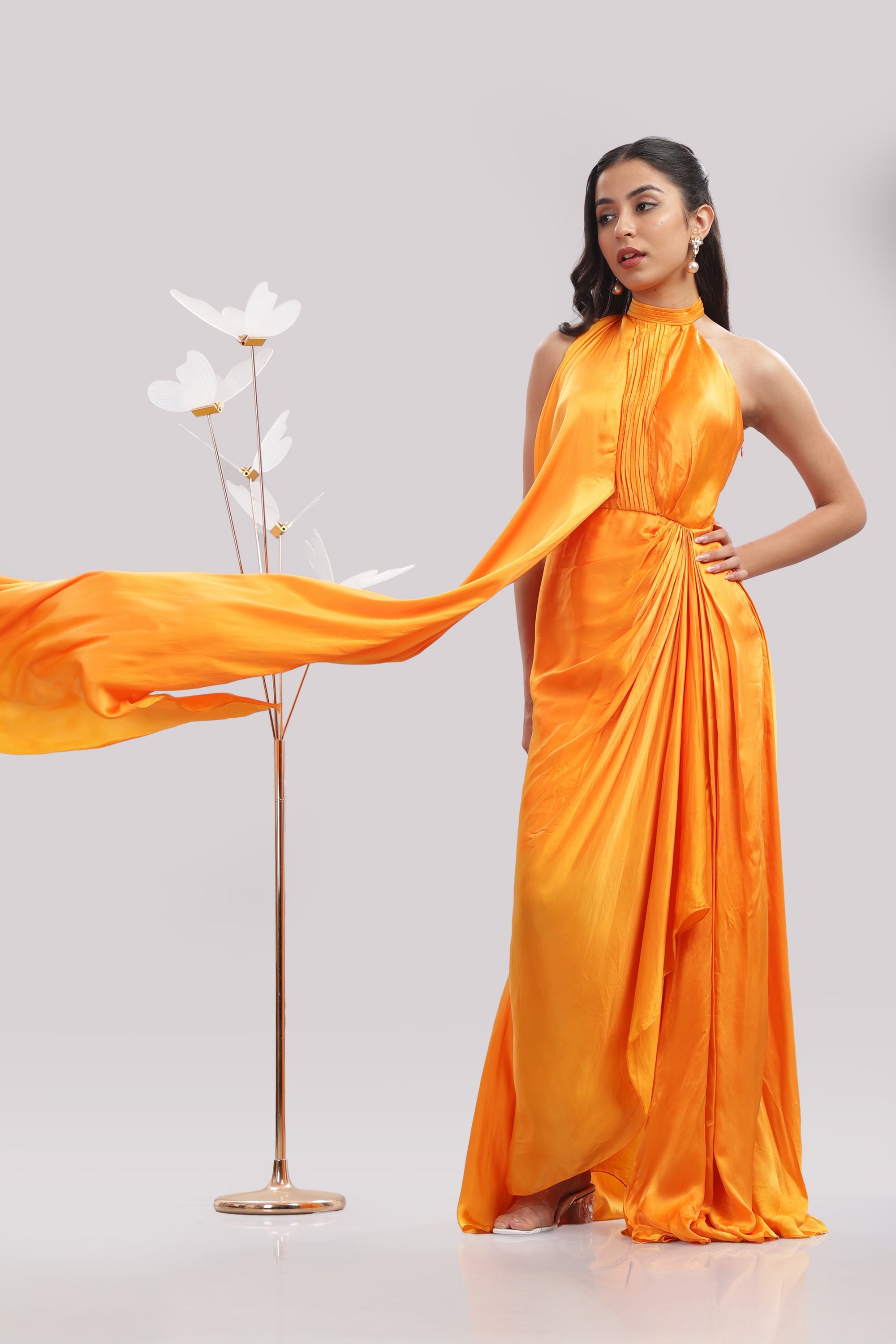 Sunset Radiance Halter Gown