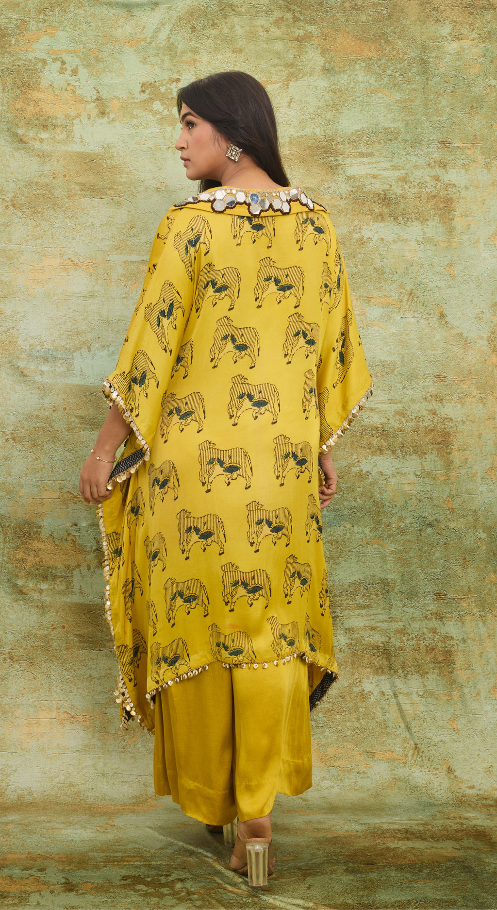Mustard Wildflower Kaftan Set