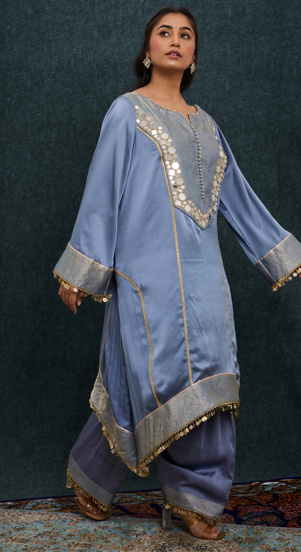 Azure Heirloom Mirror Kurta Set