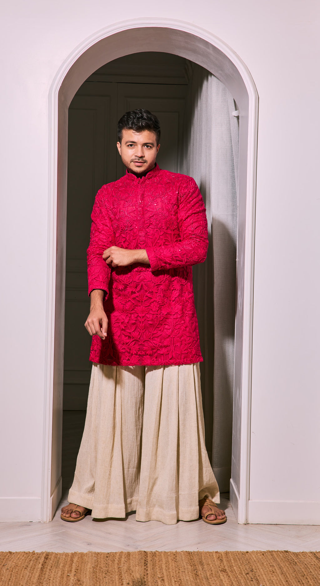 Fresh Pink Floral Kurta Set