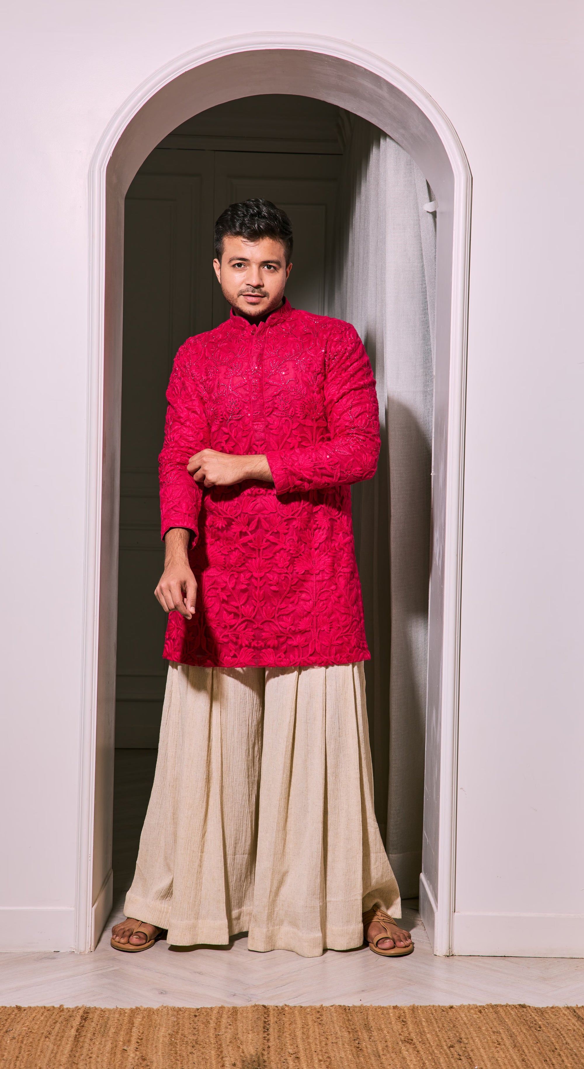 Fresh Pink Floral Kurta Set