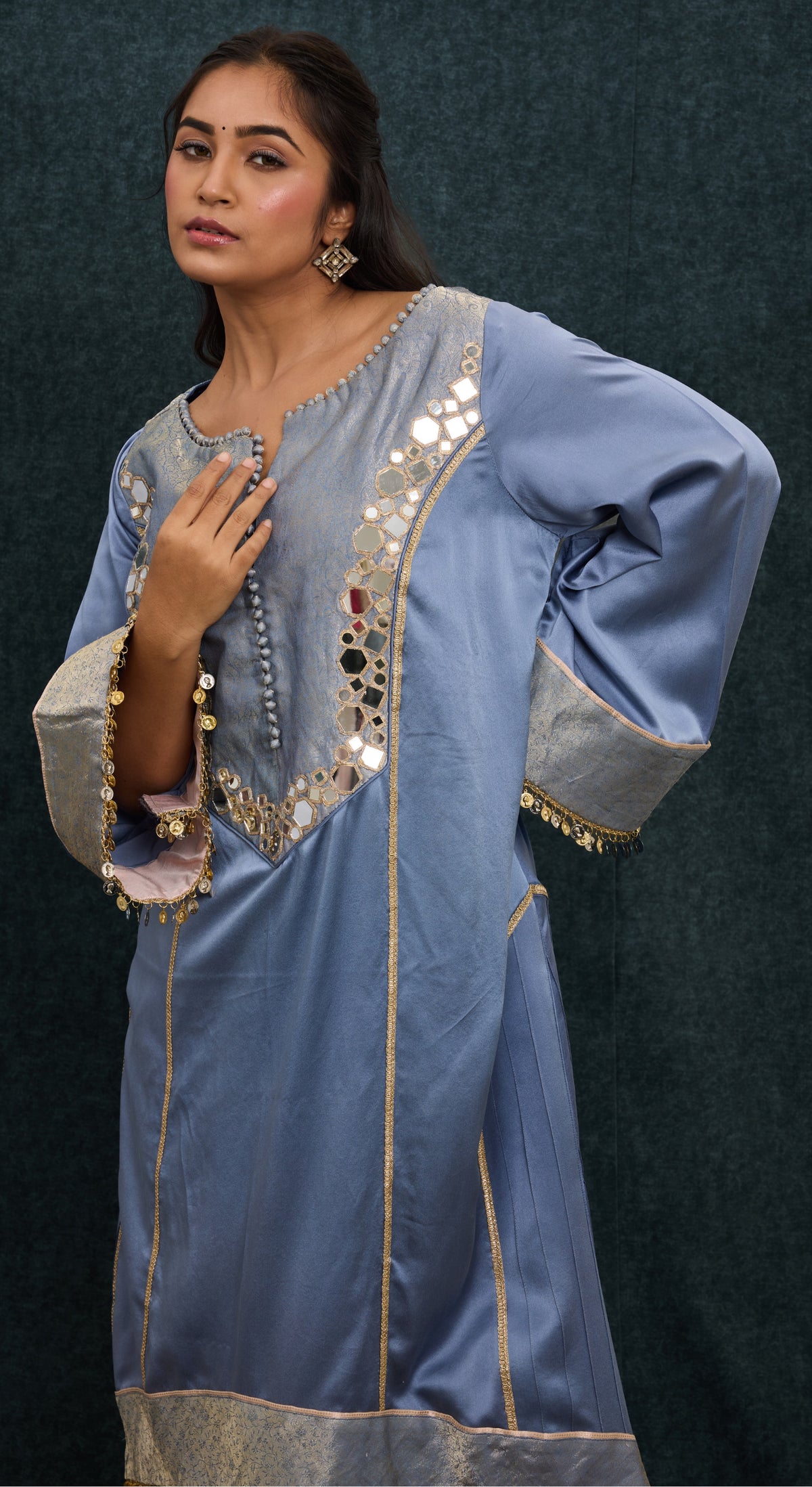 Azure Heirloom Mirror Kurta Set