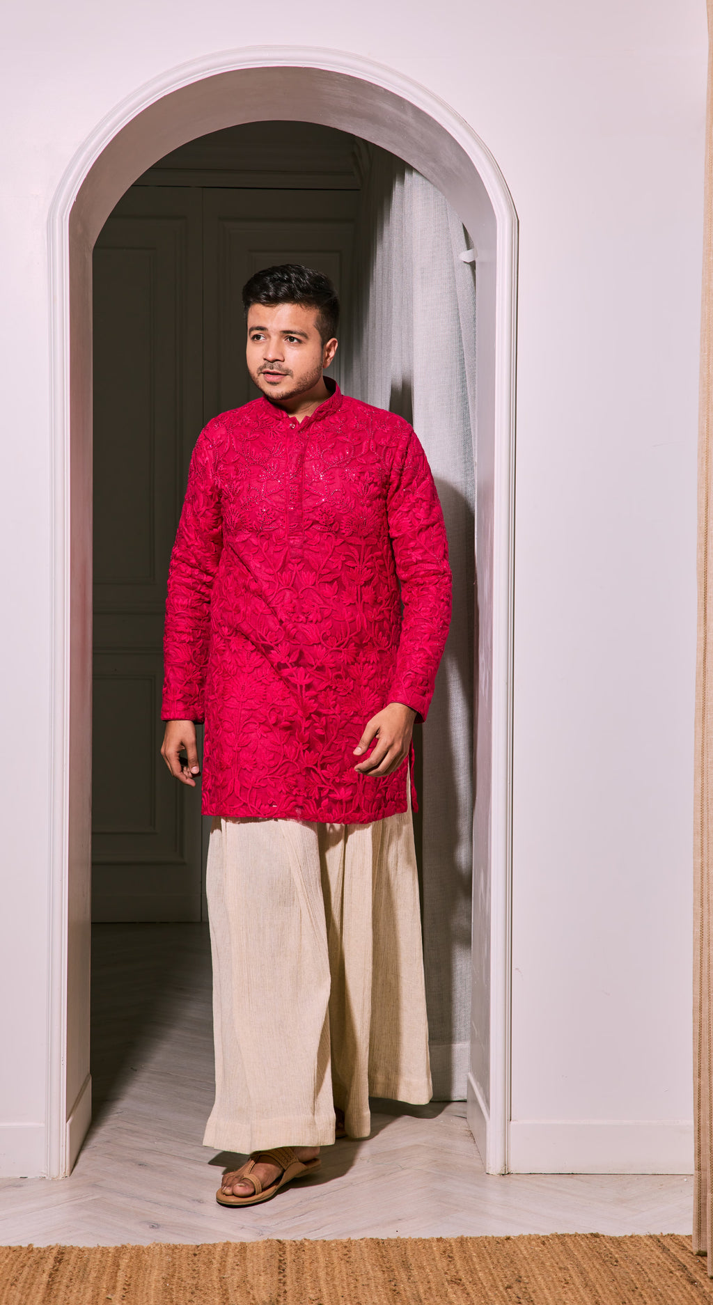 Fresh Pink Floral Kurta Set