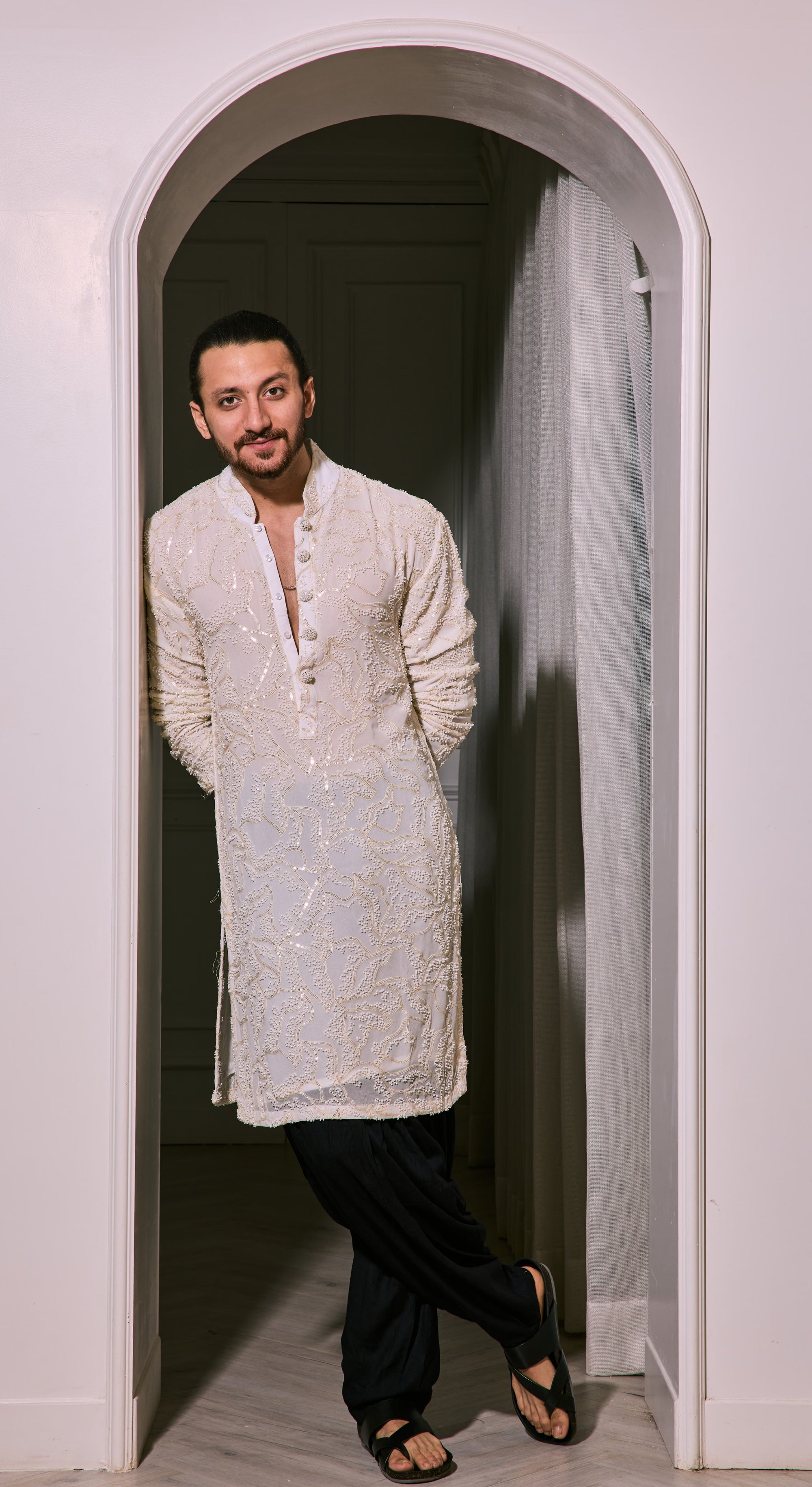 Ivory Embellished Kurta Set