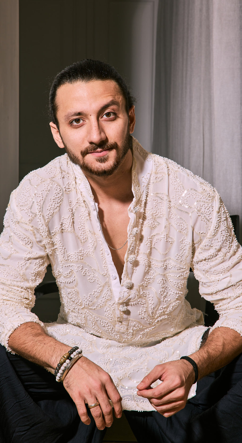 Ivory Embellished Kurta Set