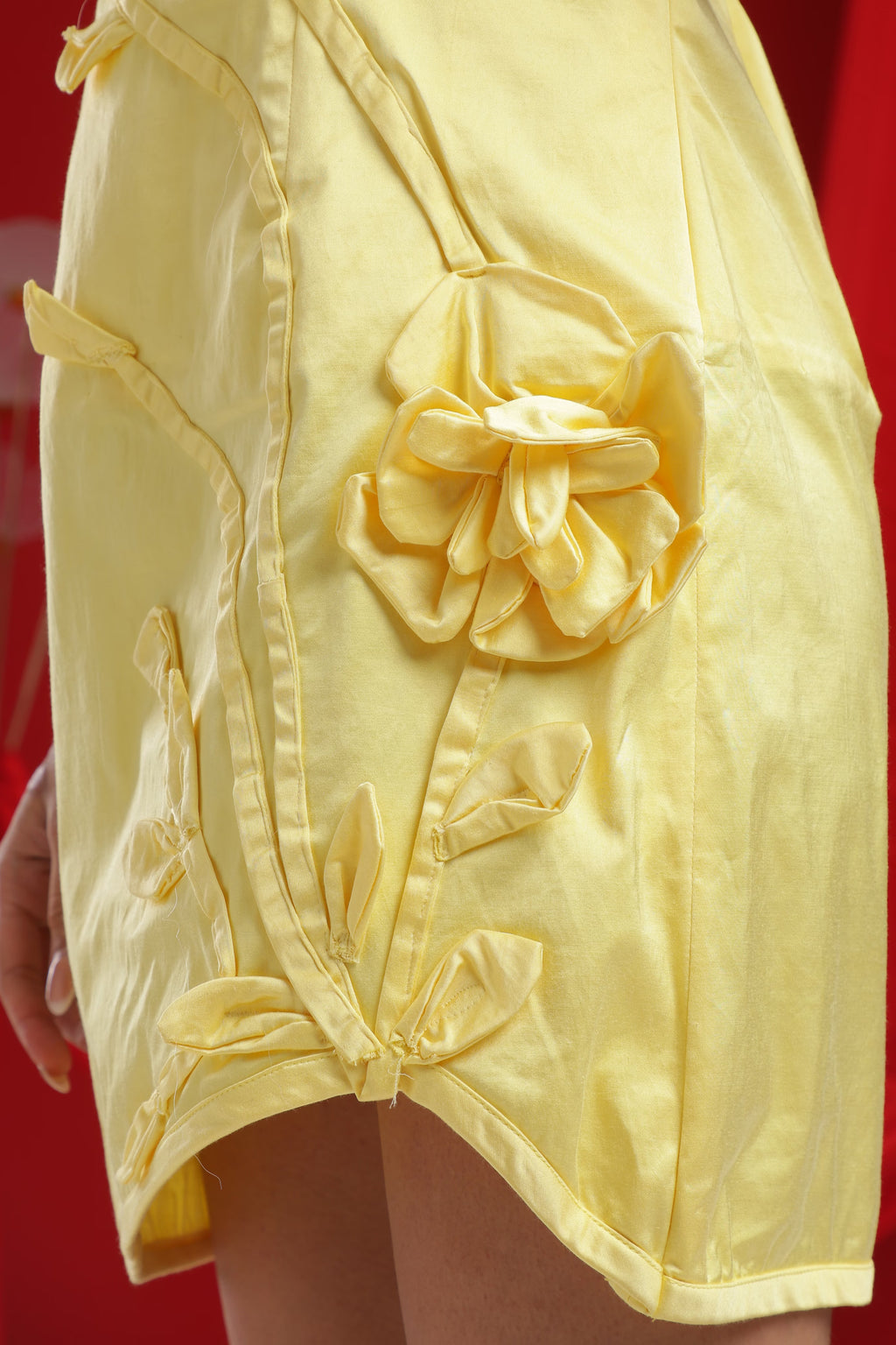 Yellow Petal Kiss Mini Dress