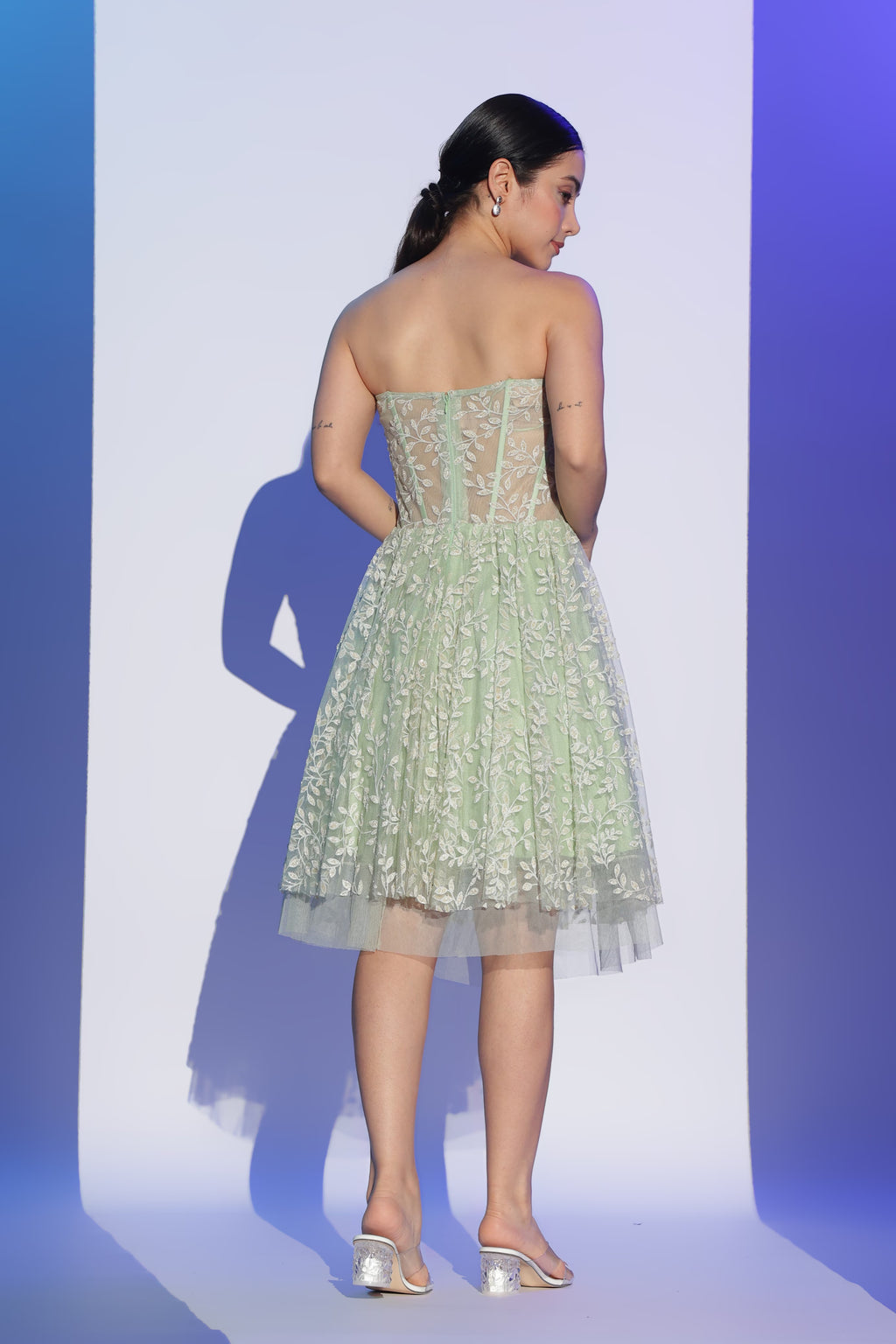 Mint Green Sheer Corset Dress