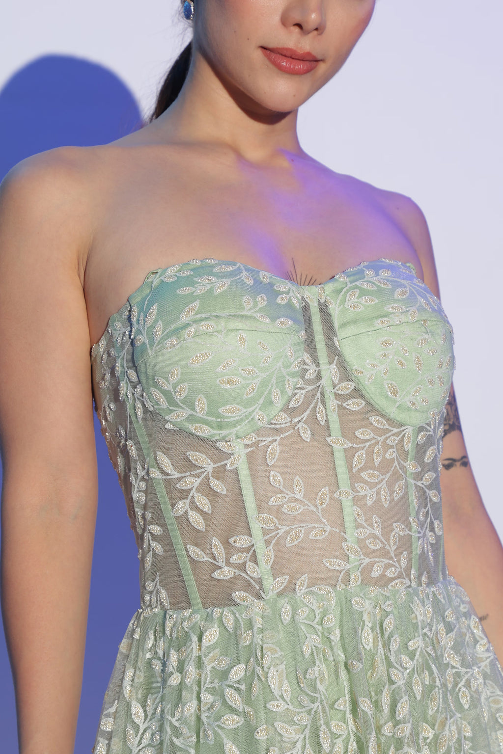 Mint Green Sheer Corset Dress