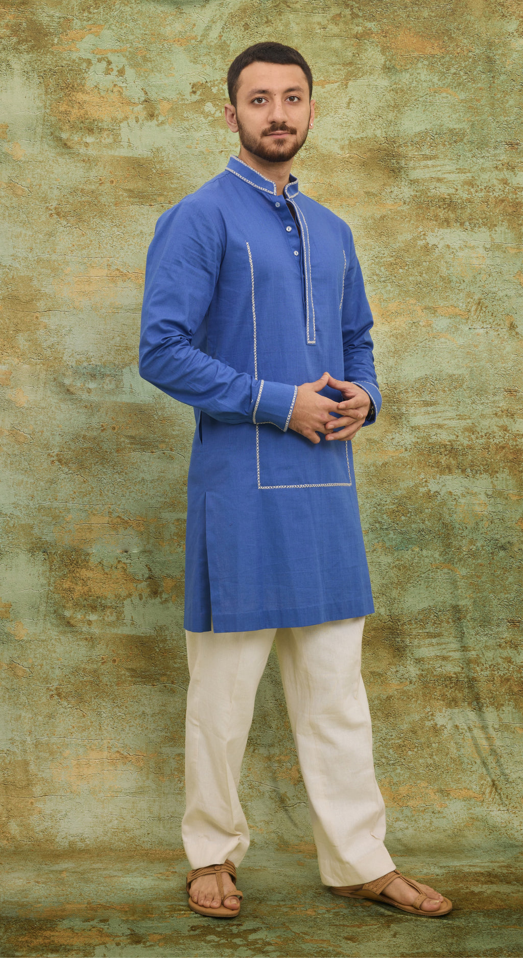 Cobalt Blue & Ivory Men’s Kurta Set