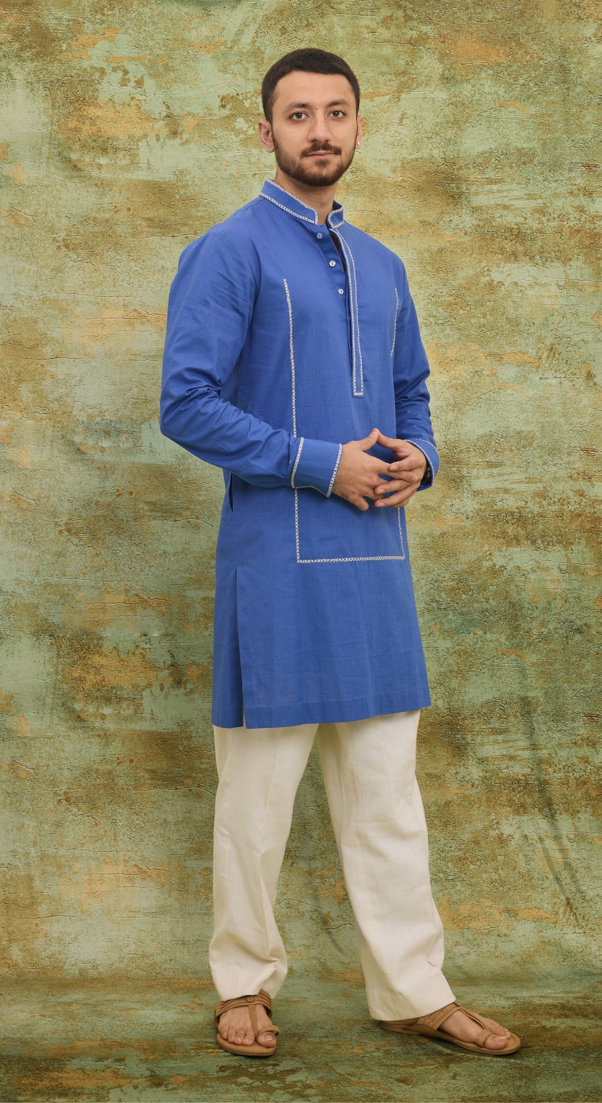 Cobalt Blue & Ivory Men’s Kurta Set
