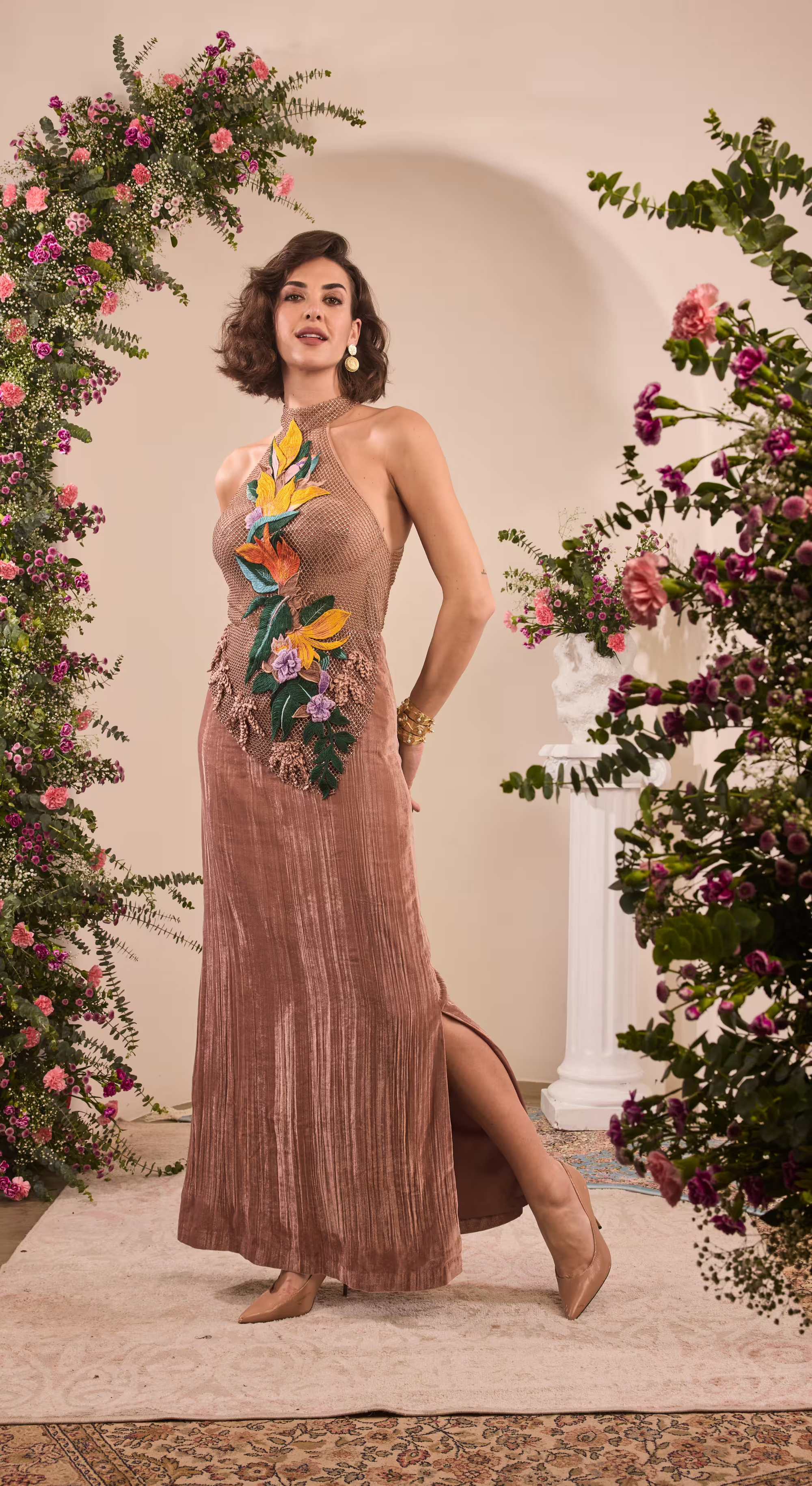 Cocoa Bloom Gown