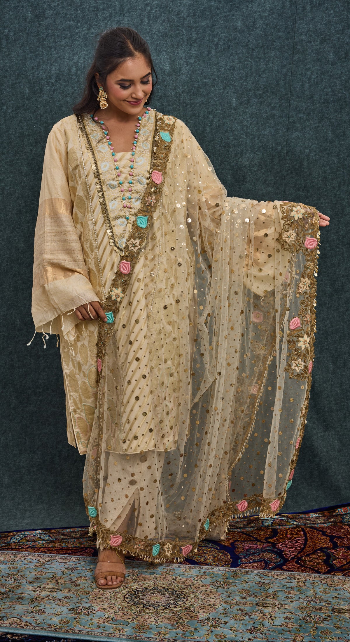 Ivory Bloom Heritage Kurta Set