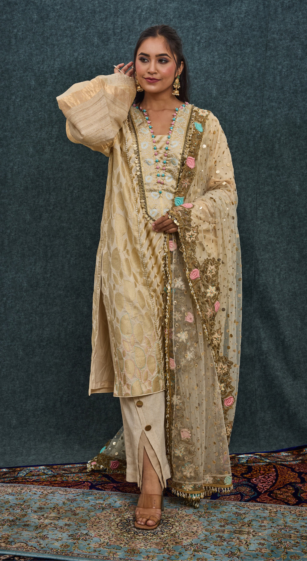 Ivory Bloom Heritage Kurta Set