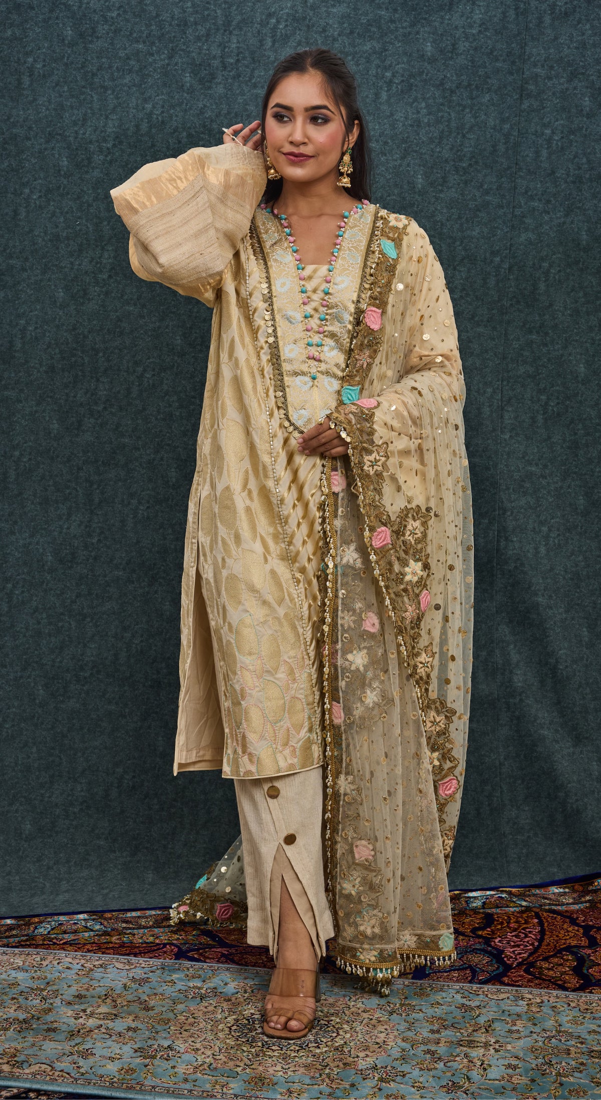 Ivory Bloom Heritage Kurta Set