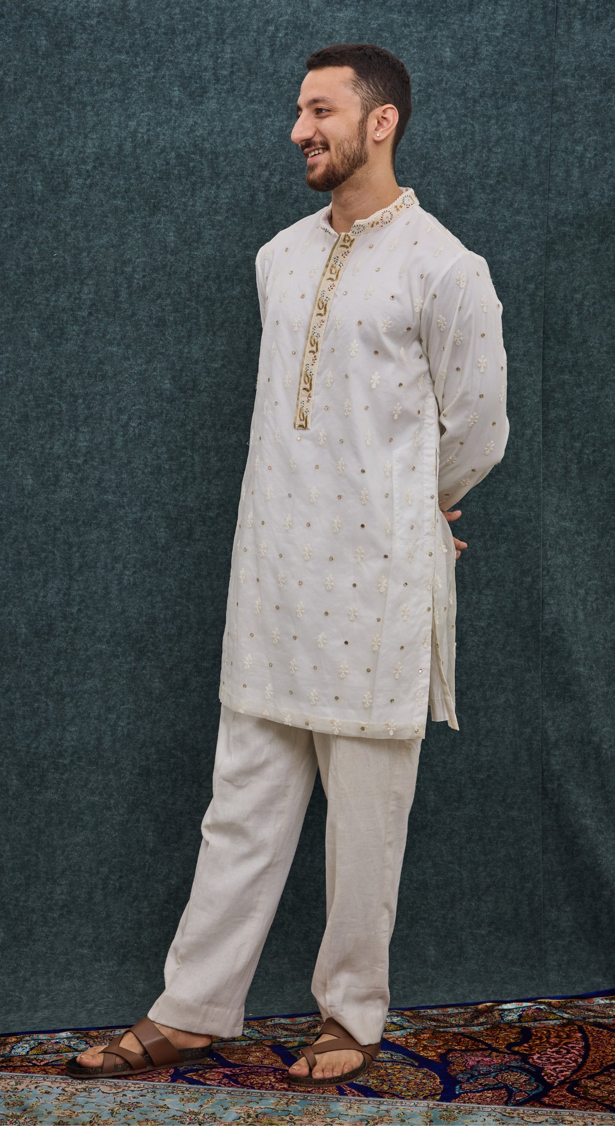Ivory Heritage Butti Kurta Set