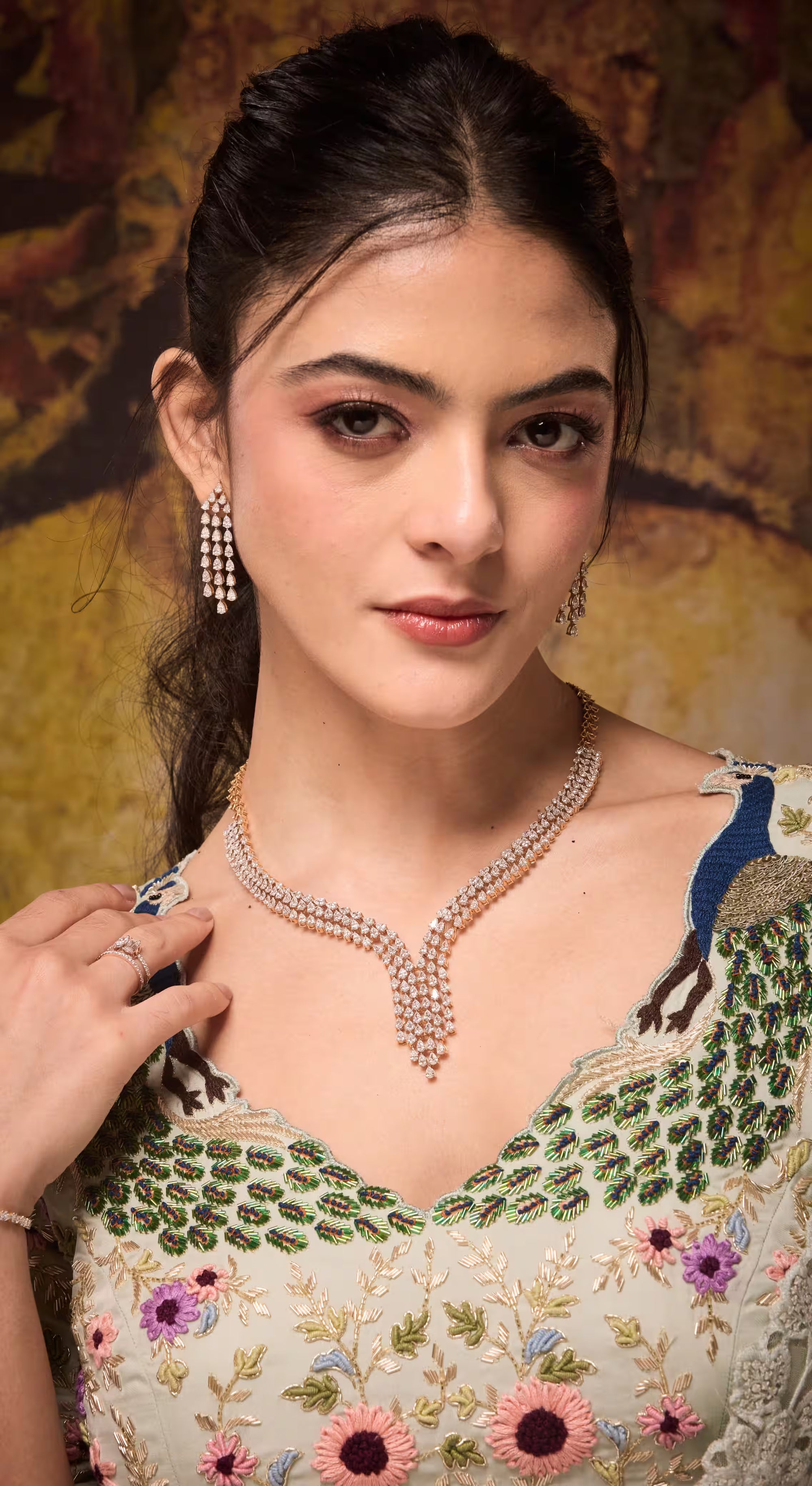 Mint Blossom Embroidered Lehenga Set