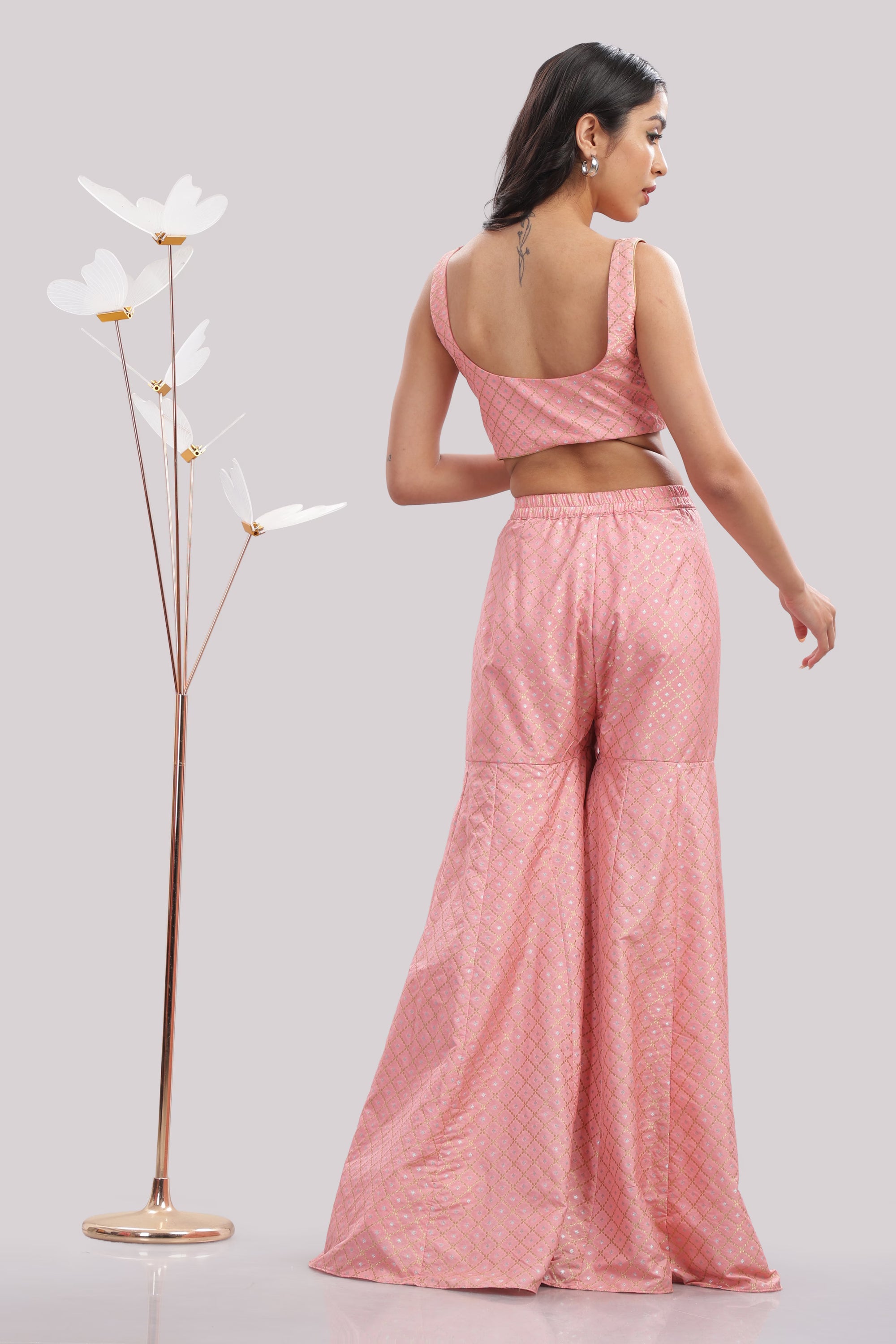 Blooming Pink Palazzo Ensemble