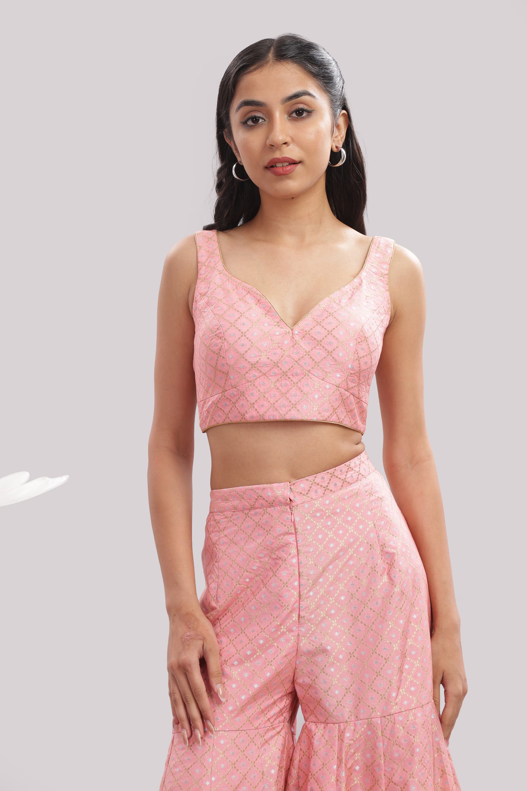 Blooming Pink Palazzo Ensemble
