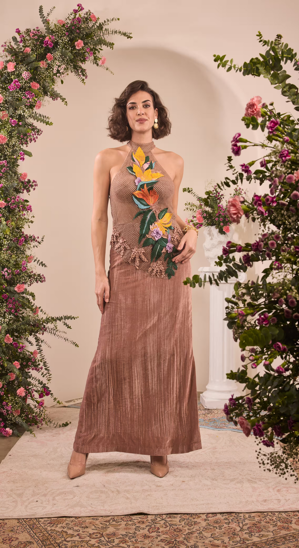 Cocoa Bloom Gown