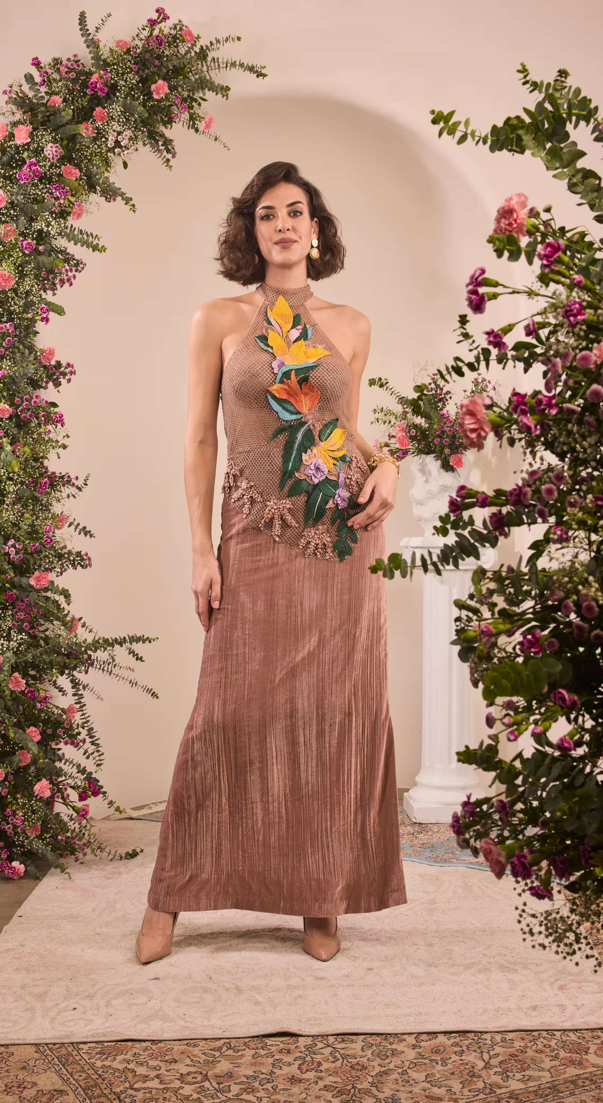 Cocoa Bloom Gown