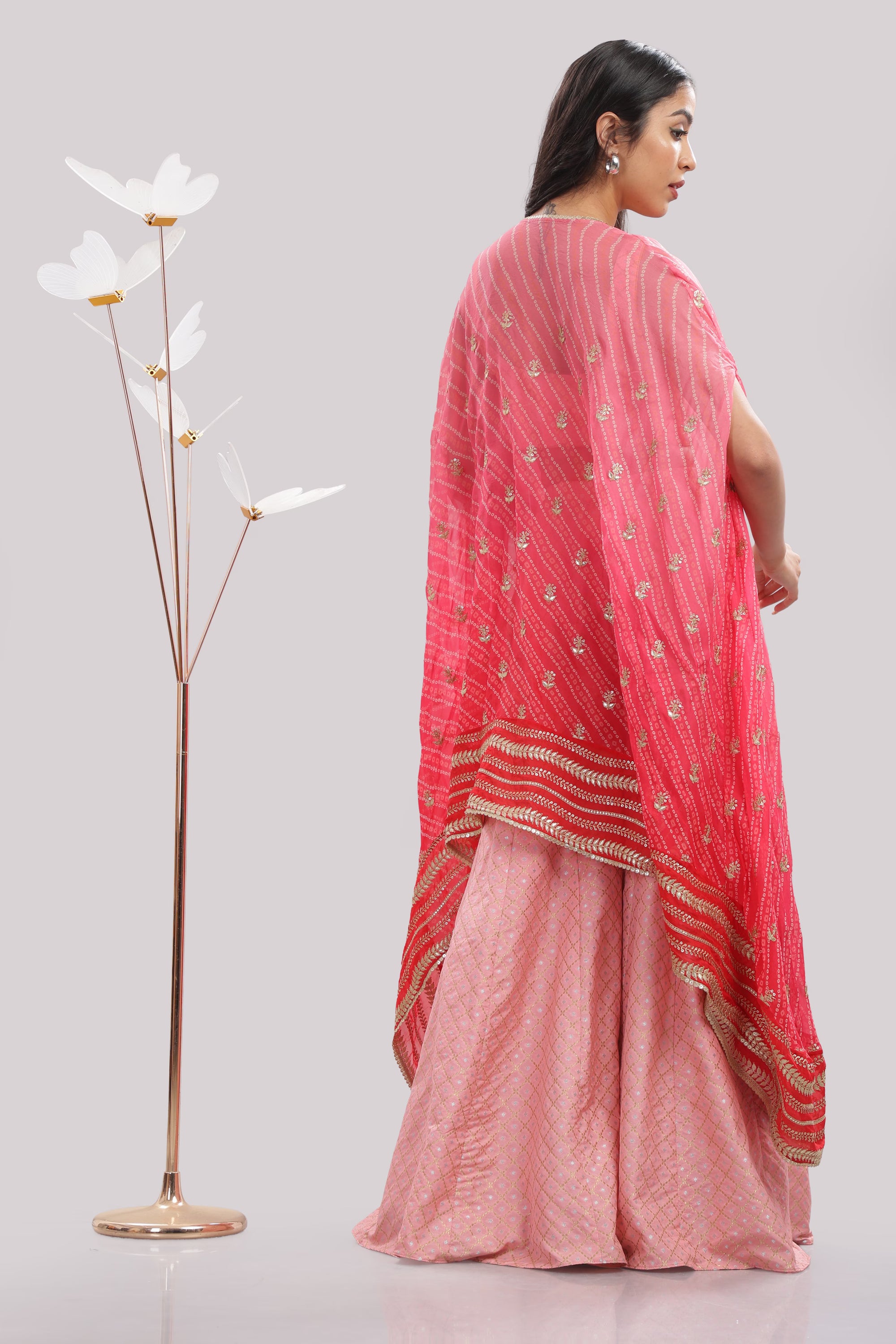 Blooming Pink Palazzo Ensemble