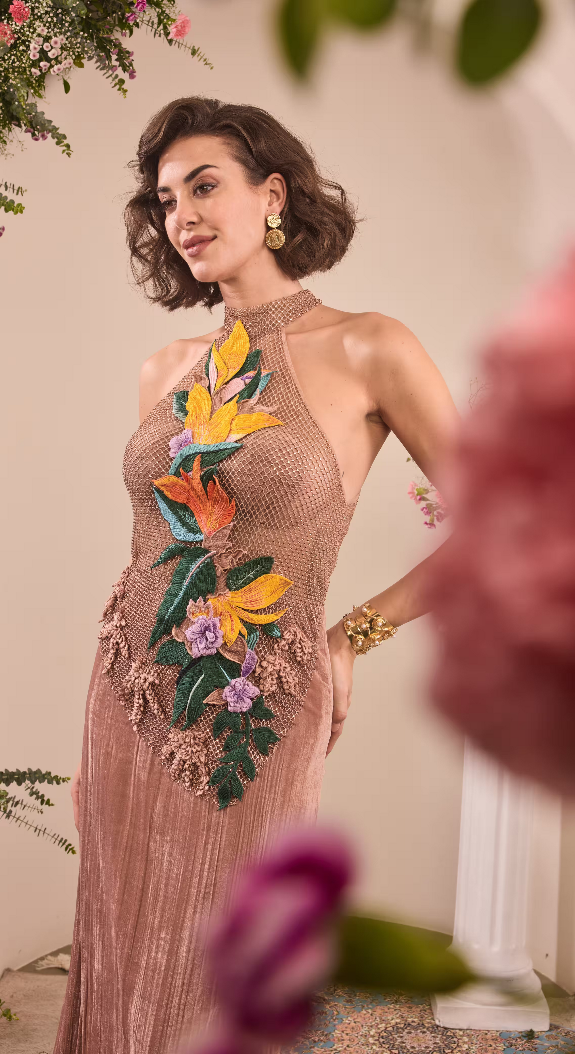 Cocoa Bloom Gown