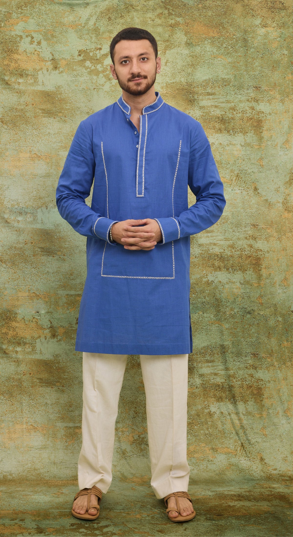 Cobalt Blue & Ivory Men’s Kurta Set