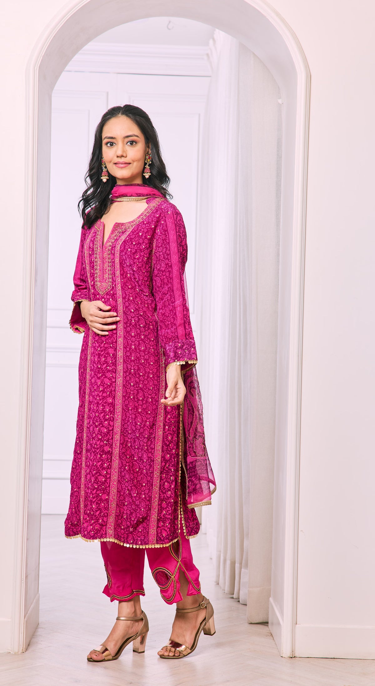 Fuchsia Royale Embroidered Kurta Set