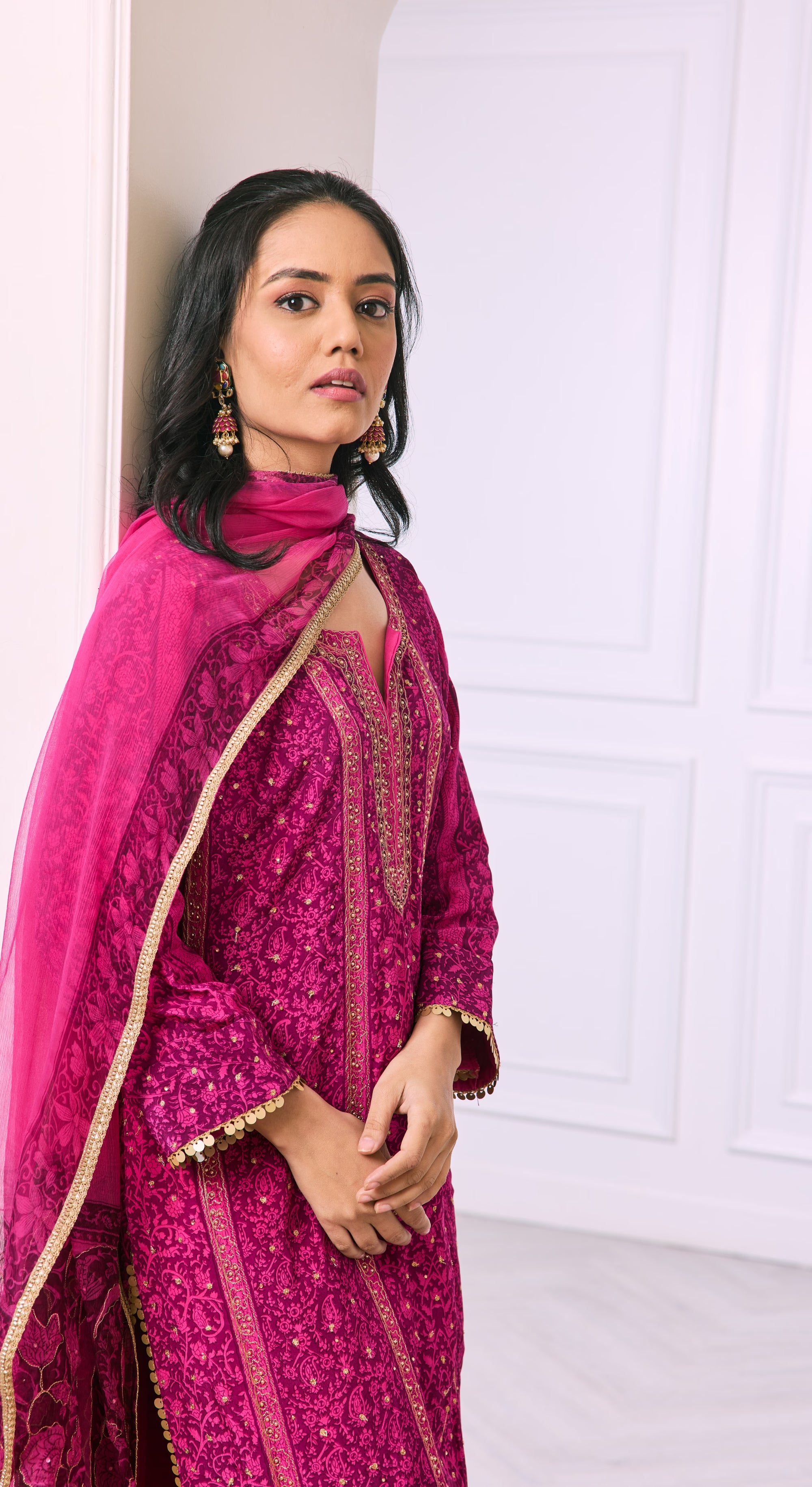 Fuchsia Royale Embroidered Kurta Set