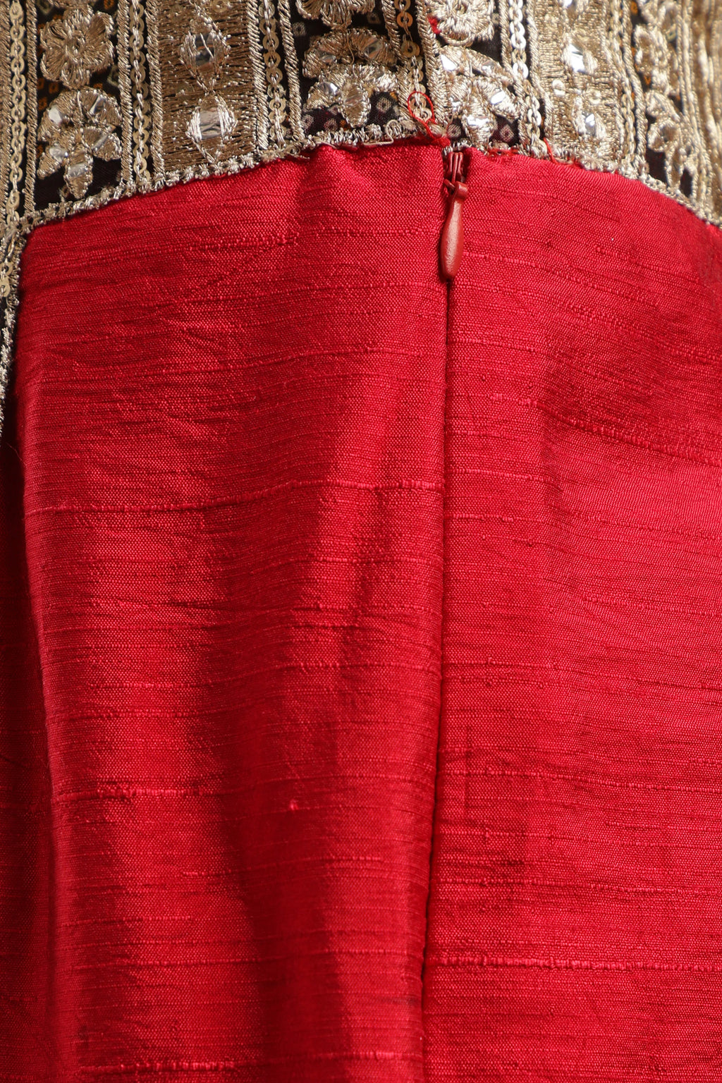 Red Cropped Top and Embroidered Pants