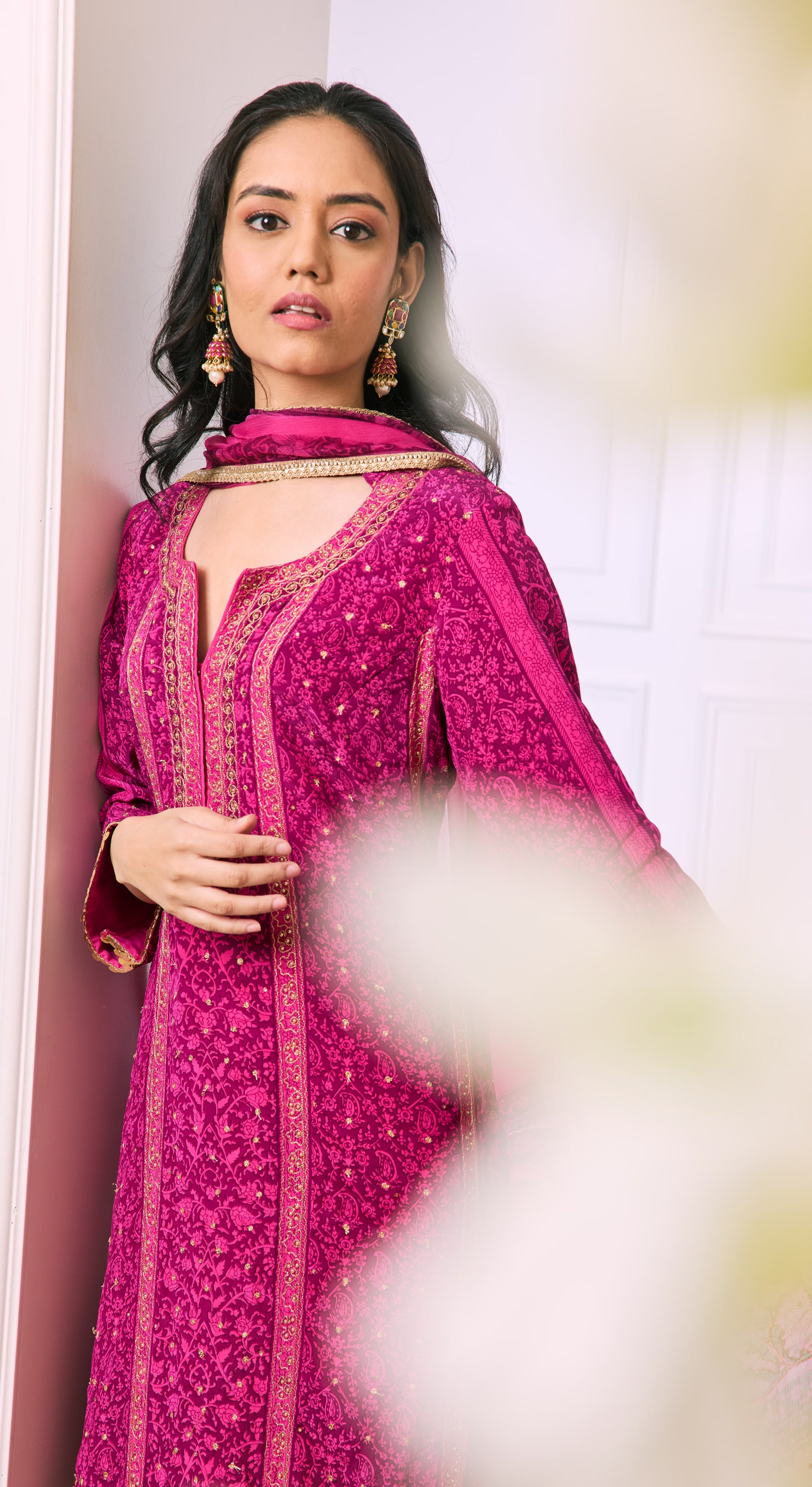 Fuchsia Royale Embroidered Kurta Set