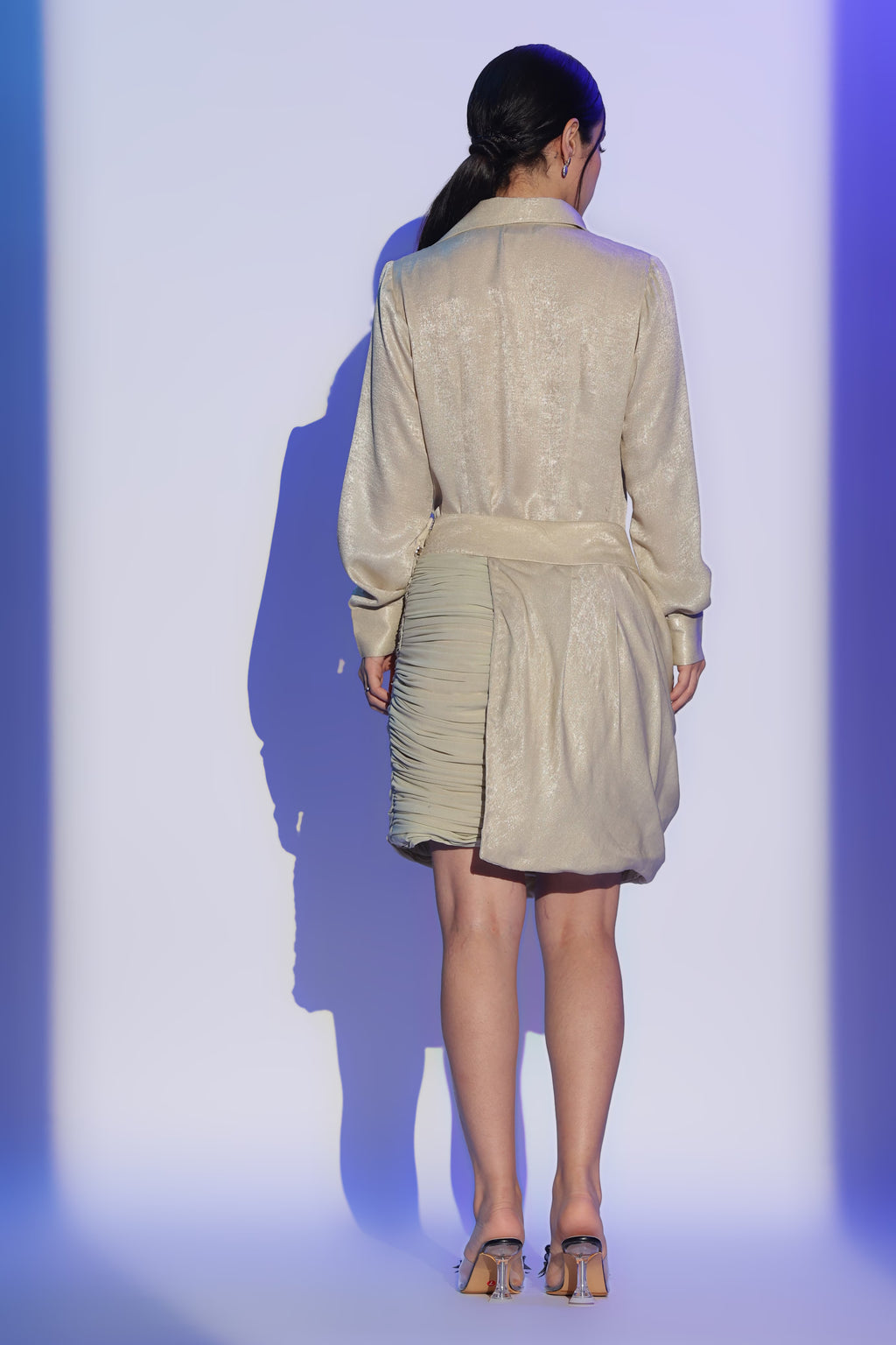 Gold Drape Shirt-Dress