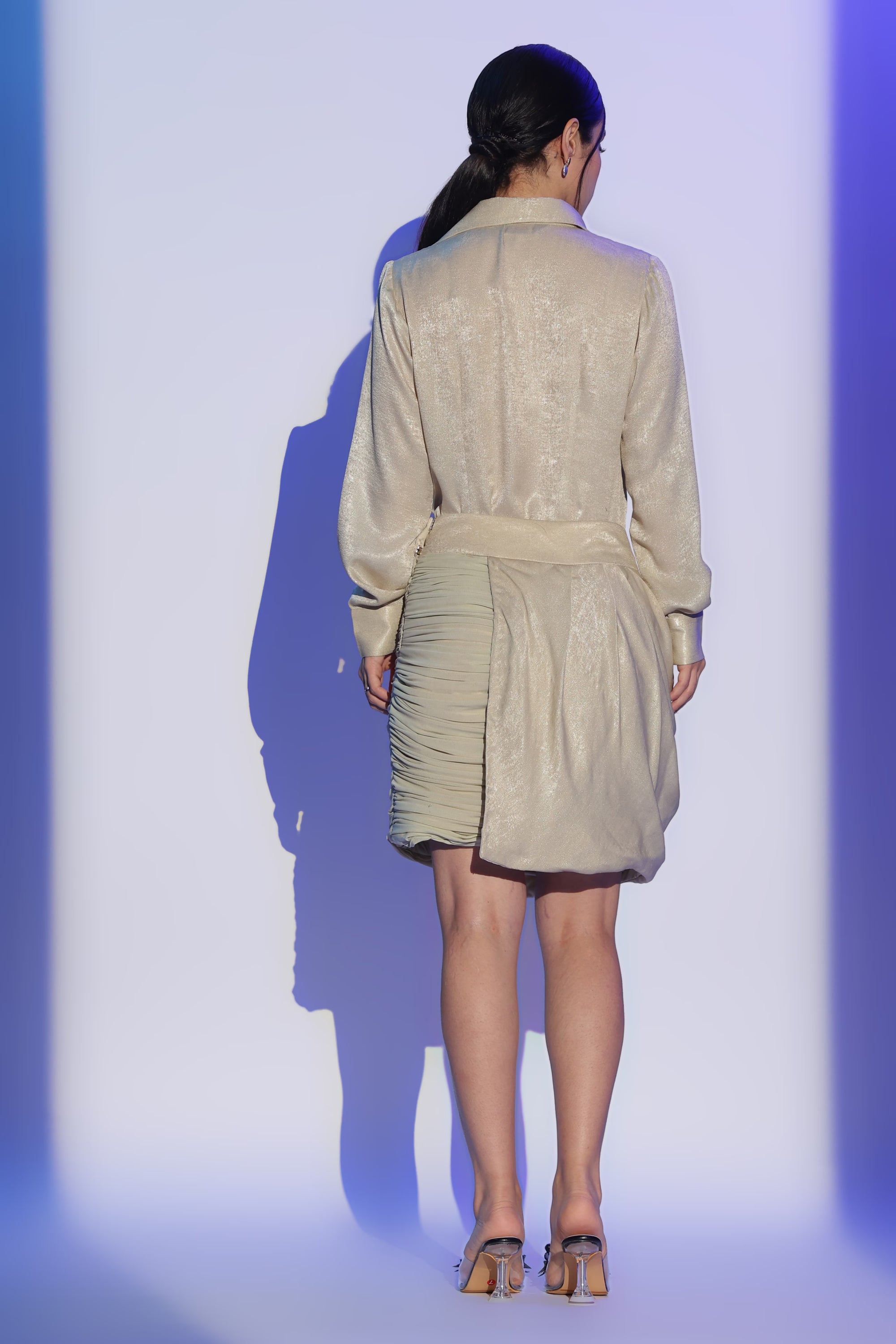 Gold Drape Shirt-Dress