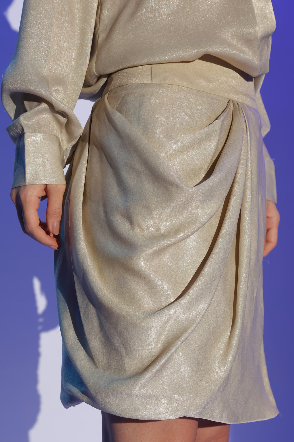 Gold Drape Shirt-Dress