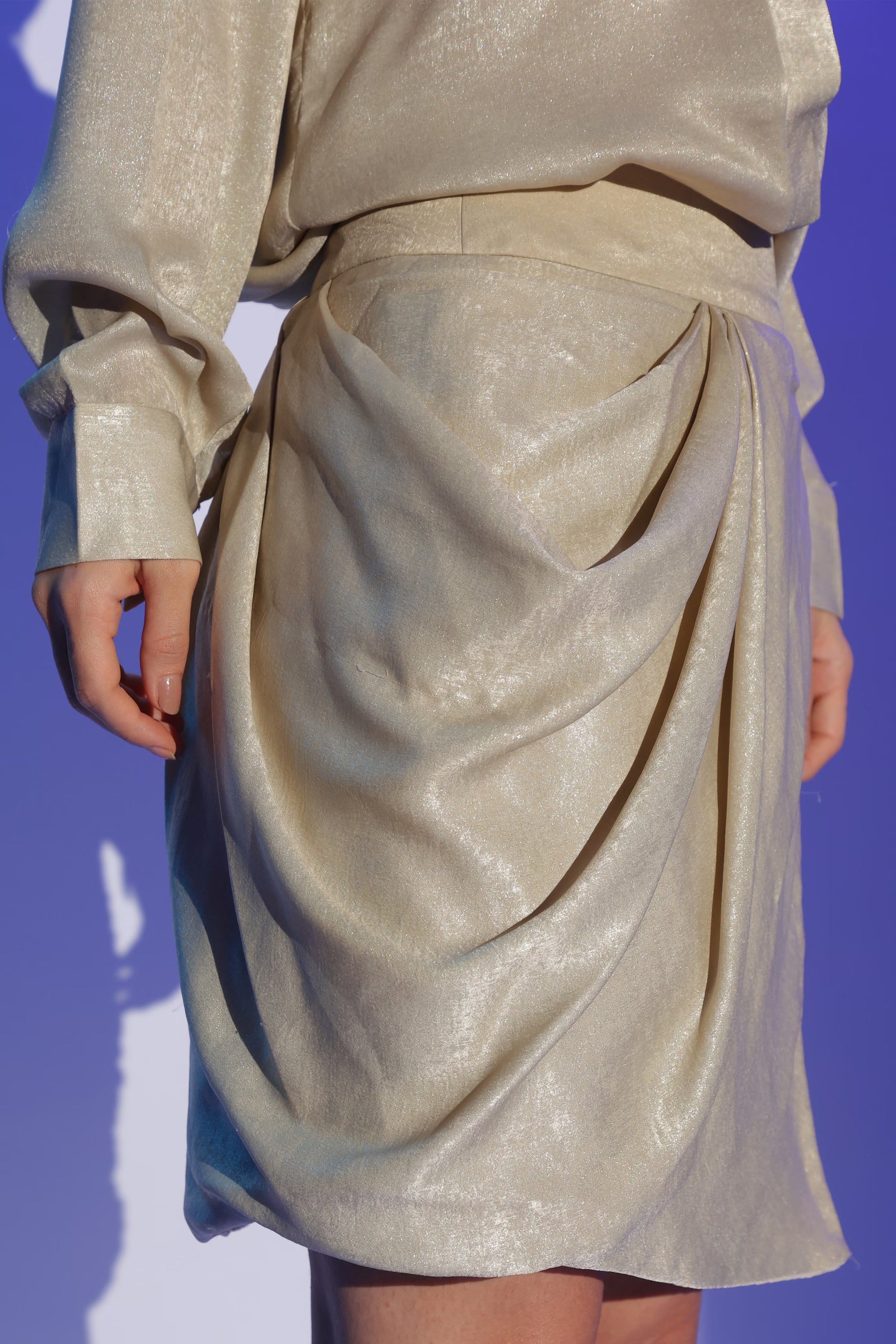 Gold Drape Shirt-Dress