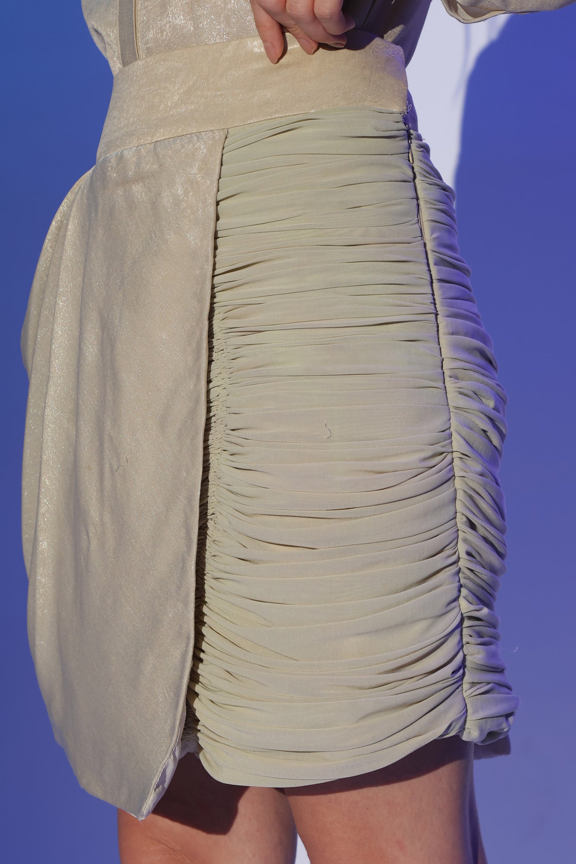Gold Drape Shirt-Dress