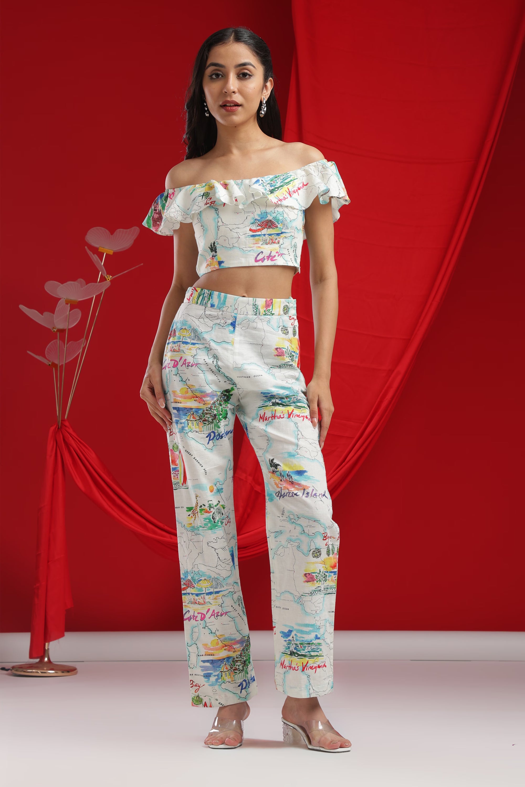 Cream Journey Map Print Ensemble