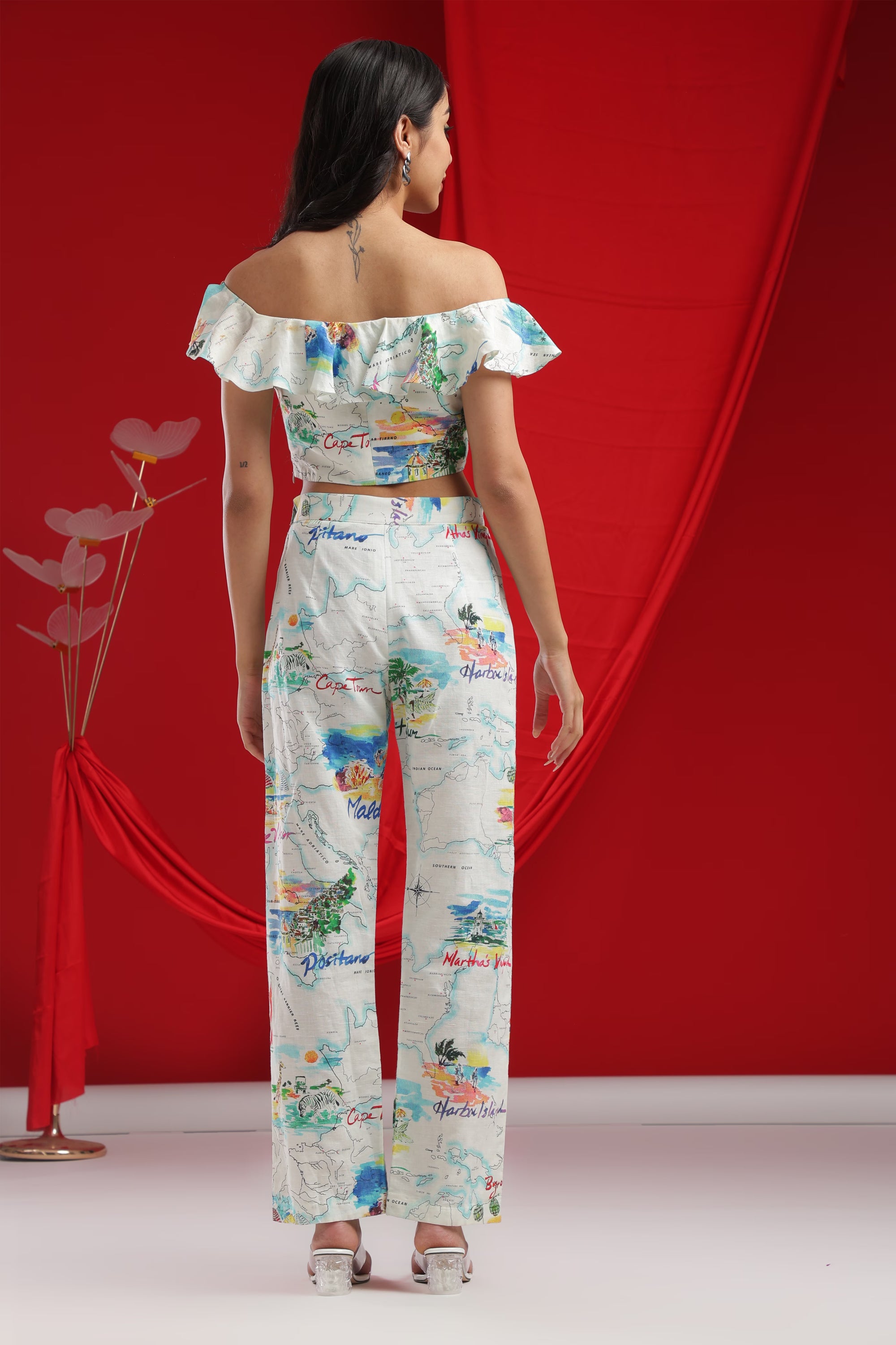 Cream Journey Map Print Ensemble