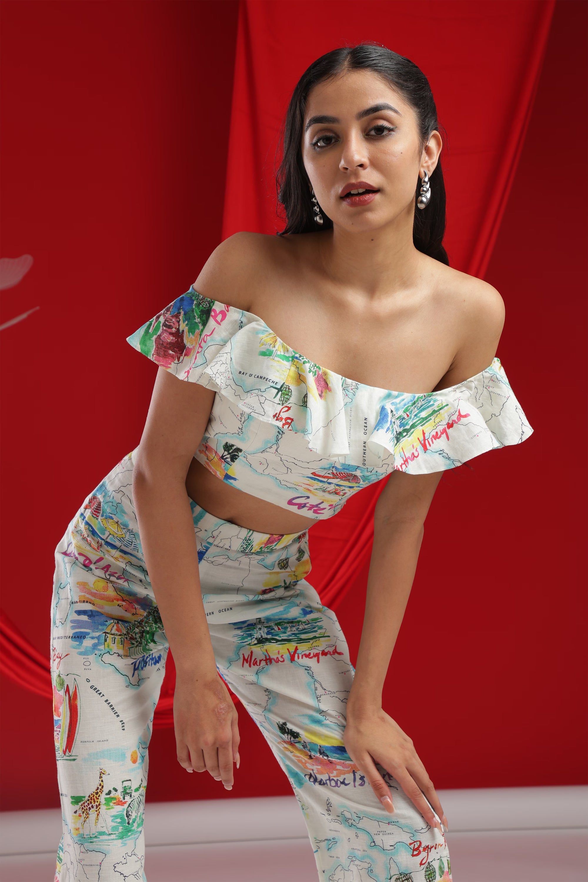 Cream Journey Map Print Ensemble